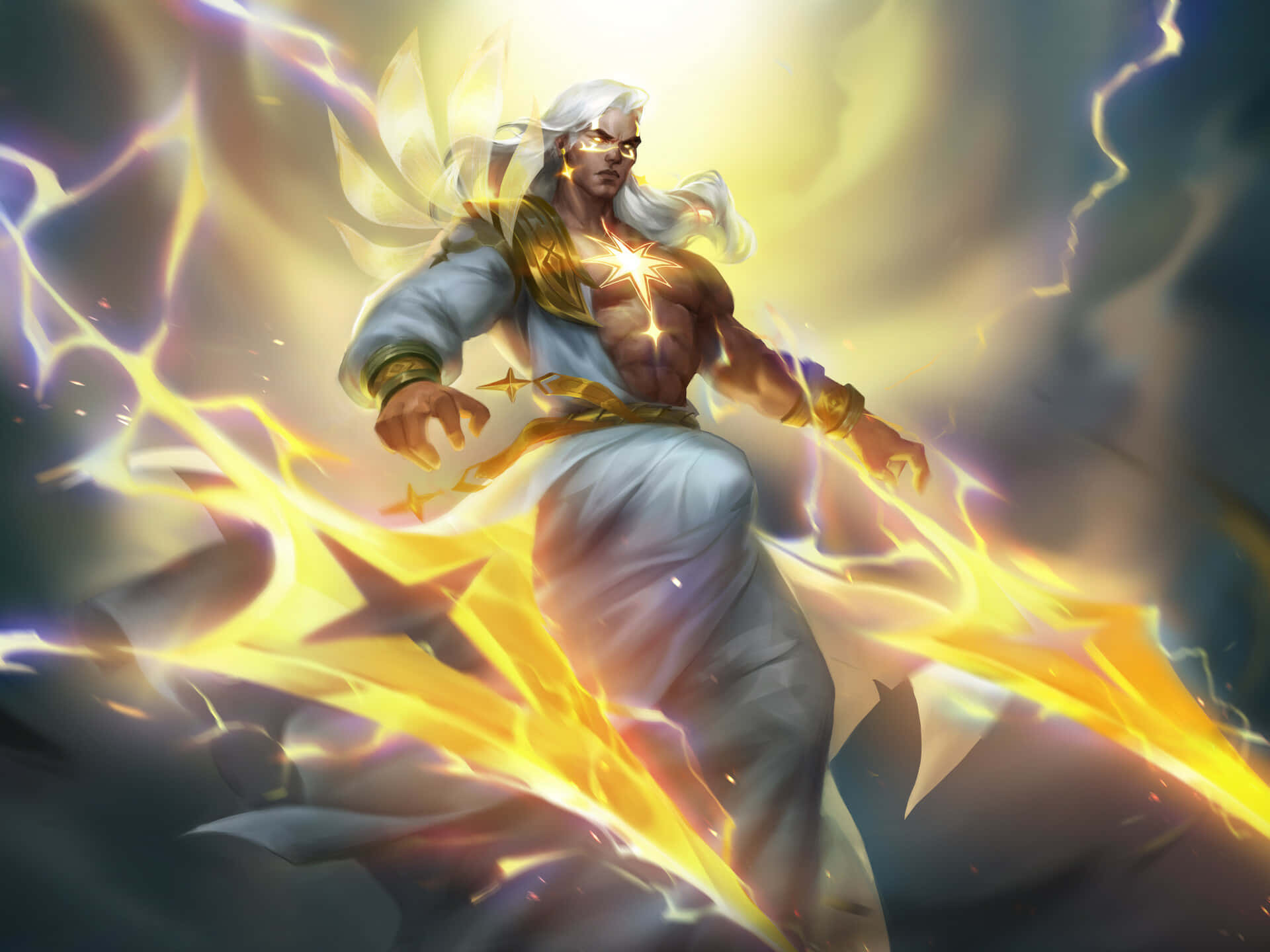 A Character With Lightning In His Hands Background