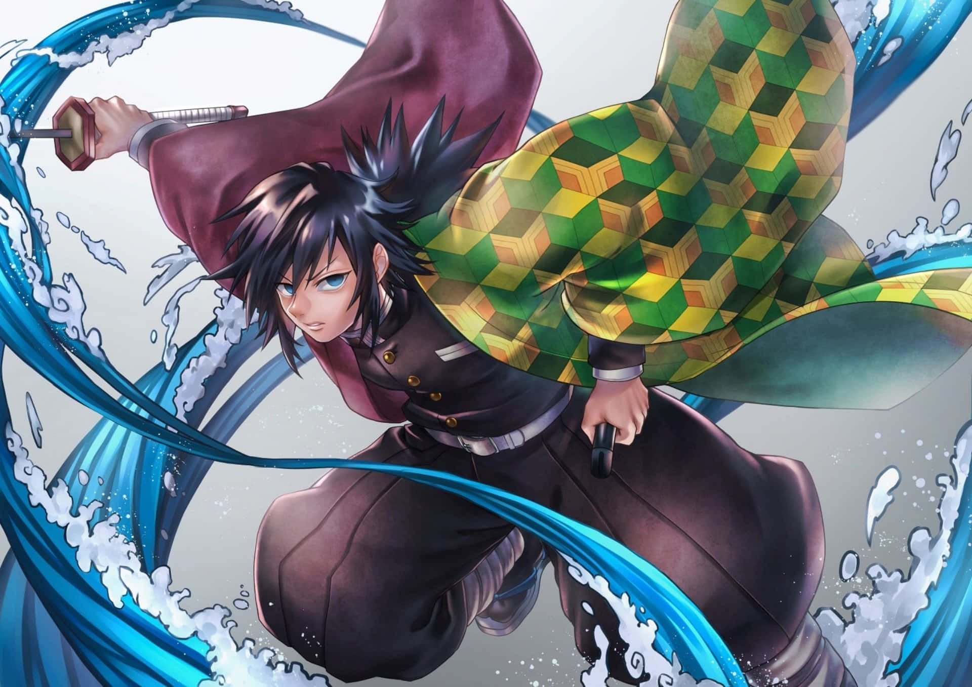 A Character With Long Hair And A Sword In His Hand Background