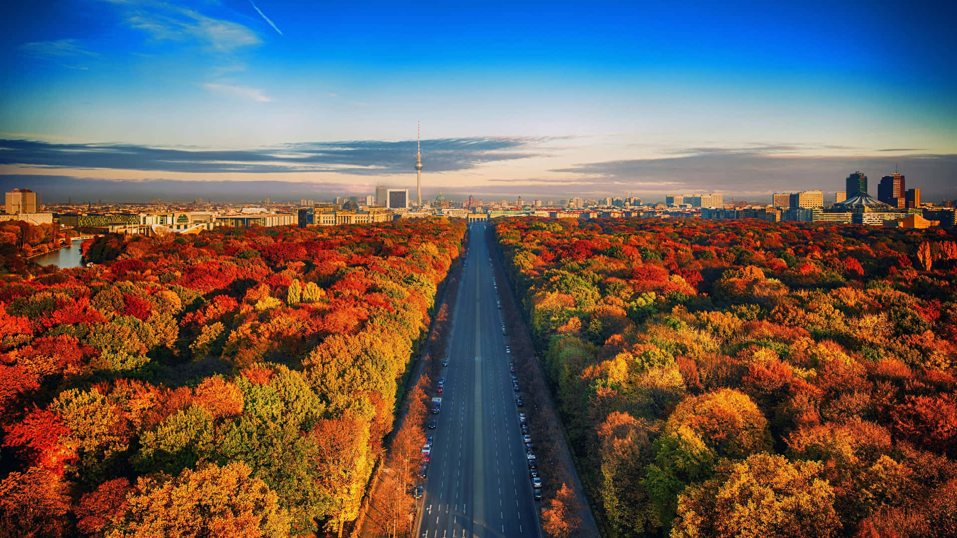 A Charming Path Through A Beautiful Autumn Forest Background