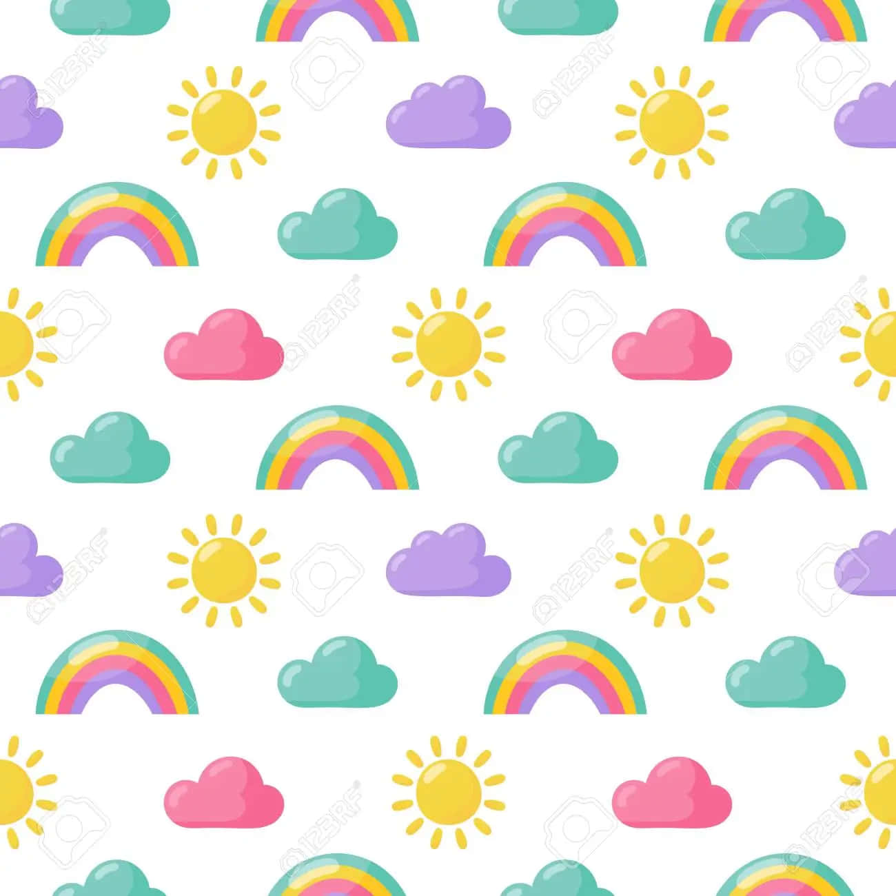 A Charming Rainbow In Soft Pastel Colors Background