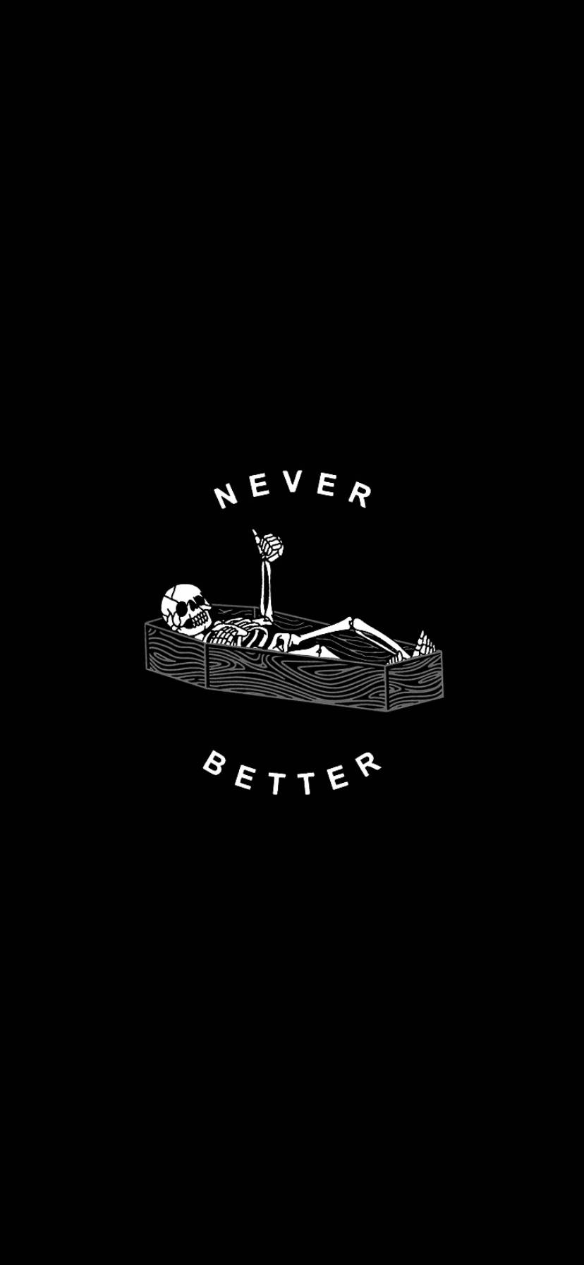 A Charming Skeleton Lounging Around On Your Iphone Screen Background