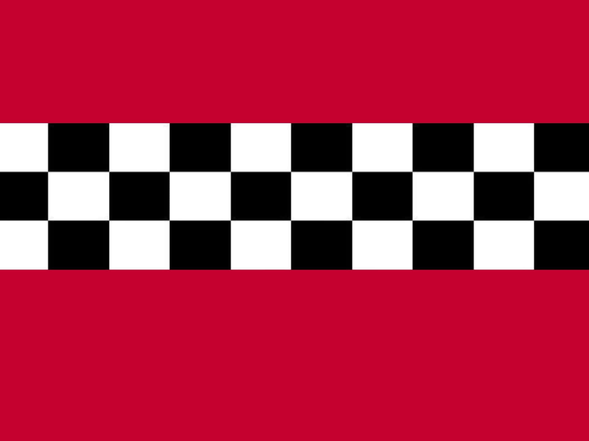 A Checkered Flag On A Red Background Background