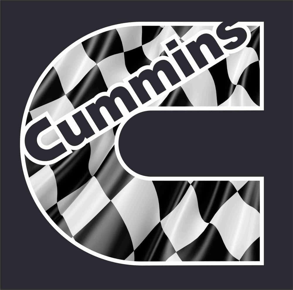 A Checkered Flag With The Word Cummins Background