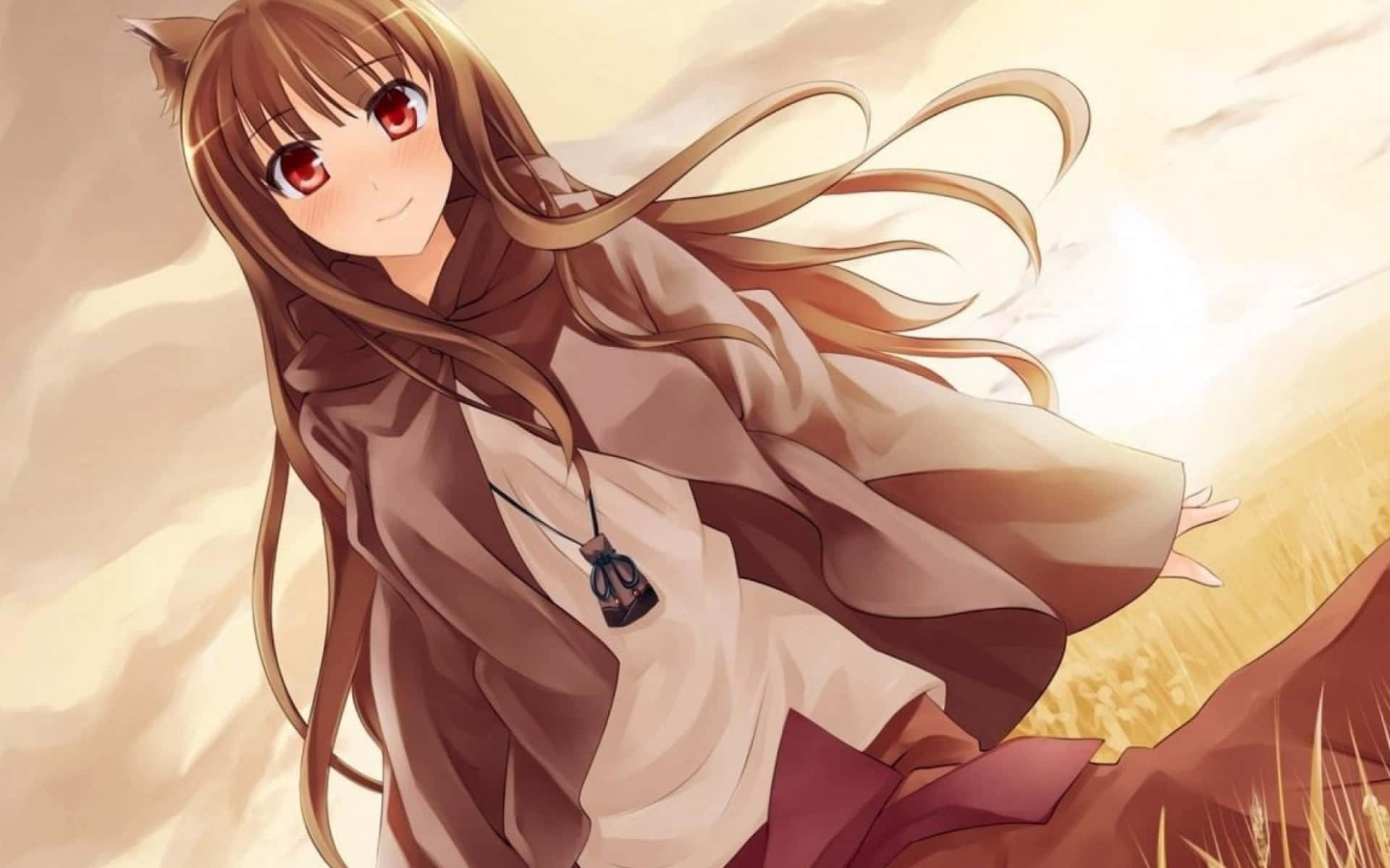 A Cheerful Cartoon Girl With Rosy Cheeks Background