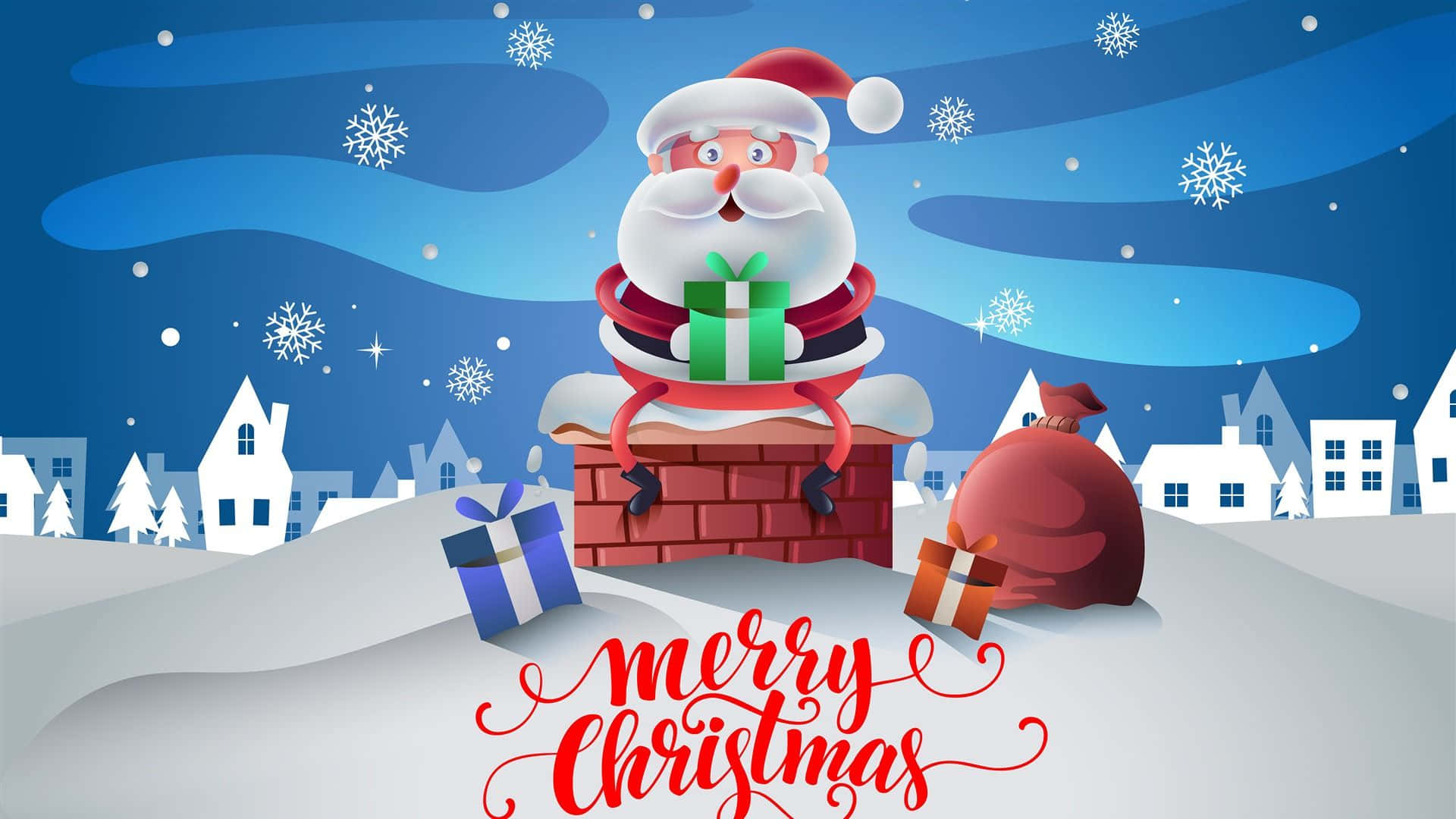 A Cheery Santa Claus Sending Christmas Greetings Background