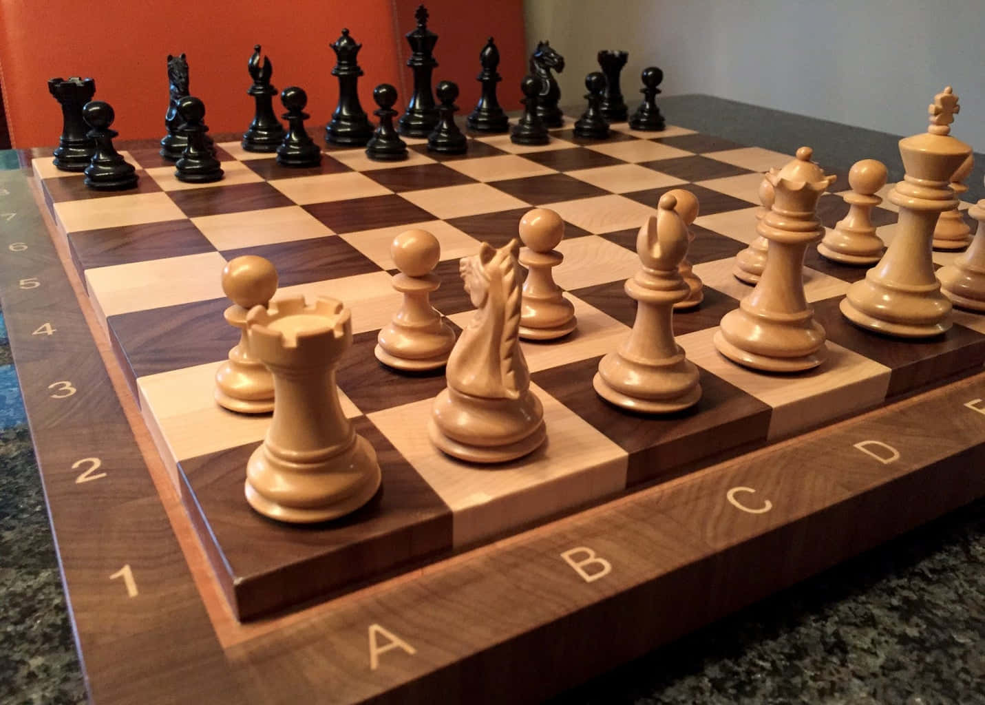 A Chessboard Ready To Go For A Game Of Strategy Background