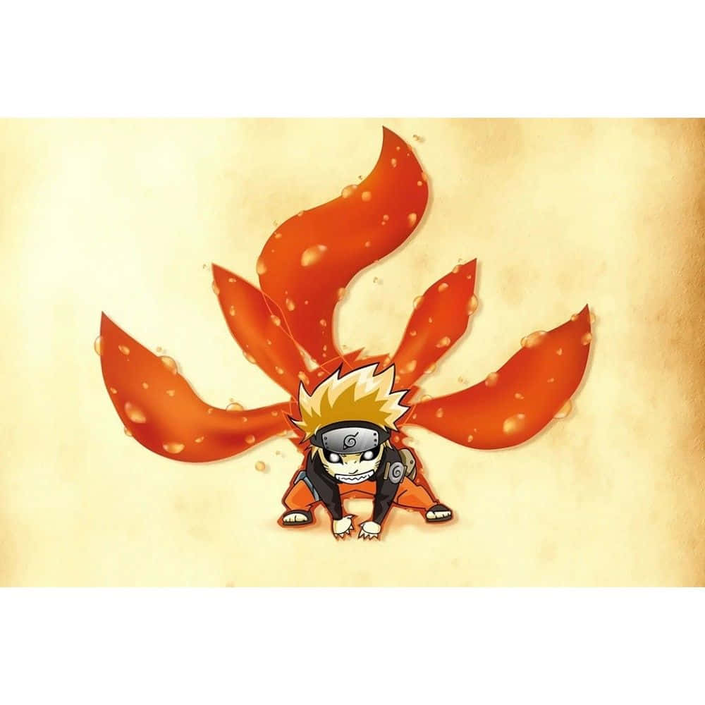 A Chibi Naruto Character In A Comic Book World Background