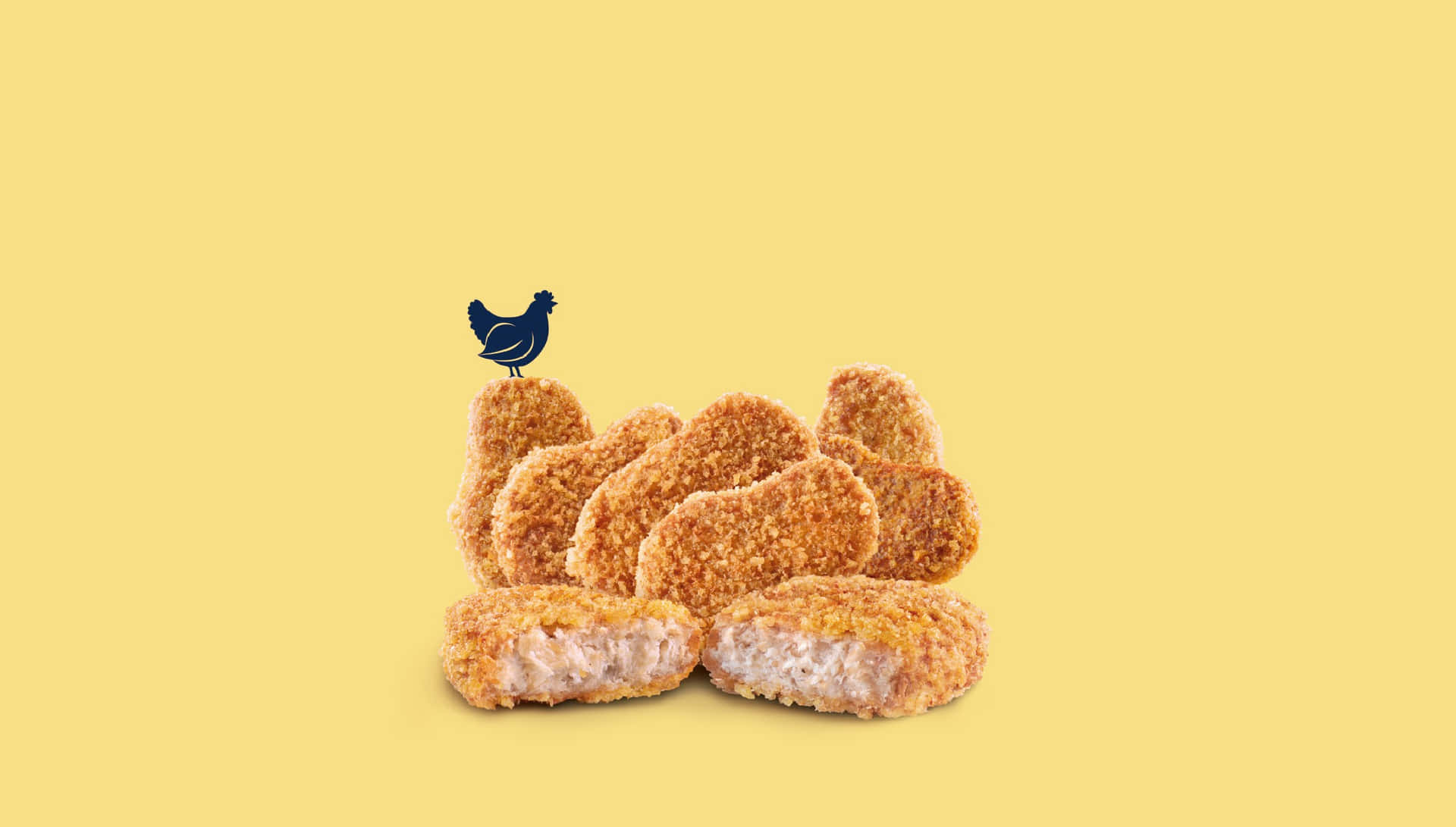 A Chicken Nugget On A Yellow Background