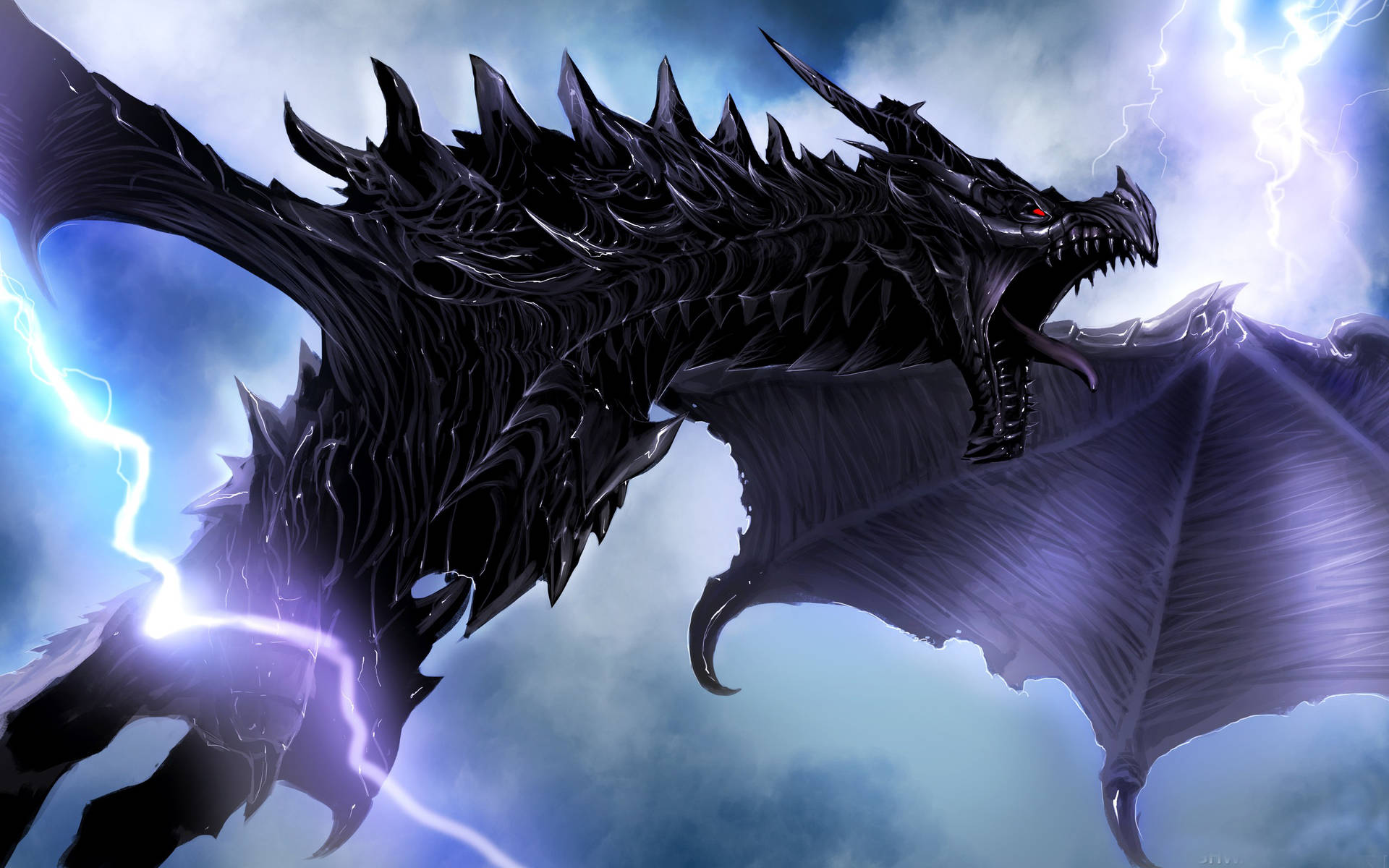 A Chilling Lightning Dragon Background