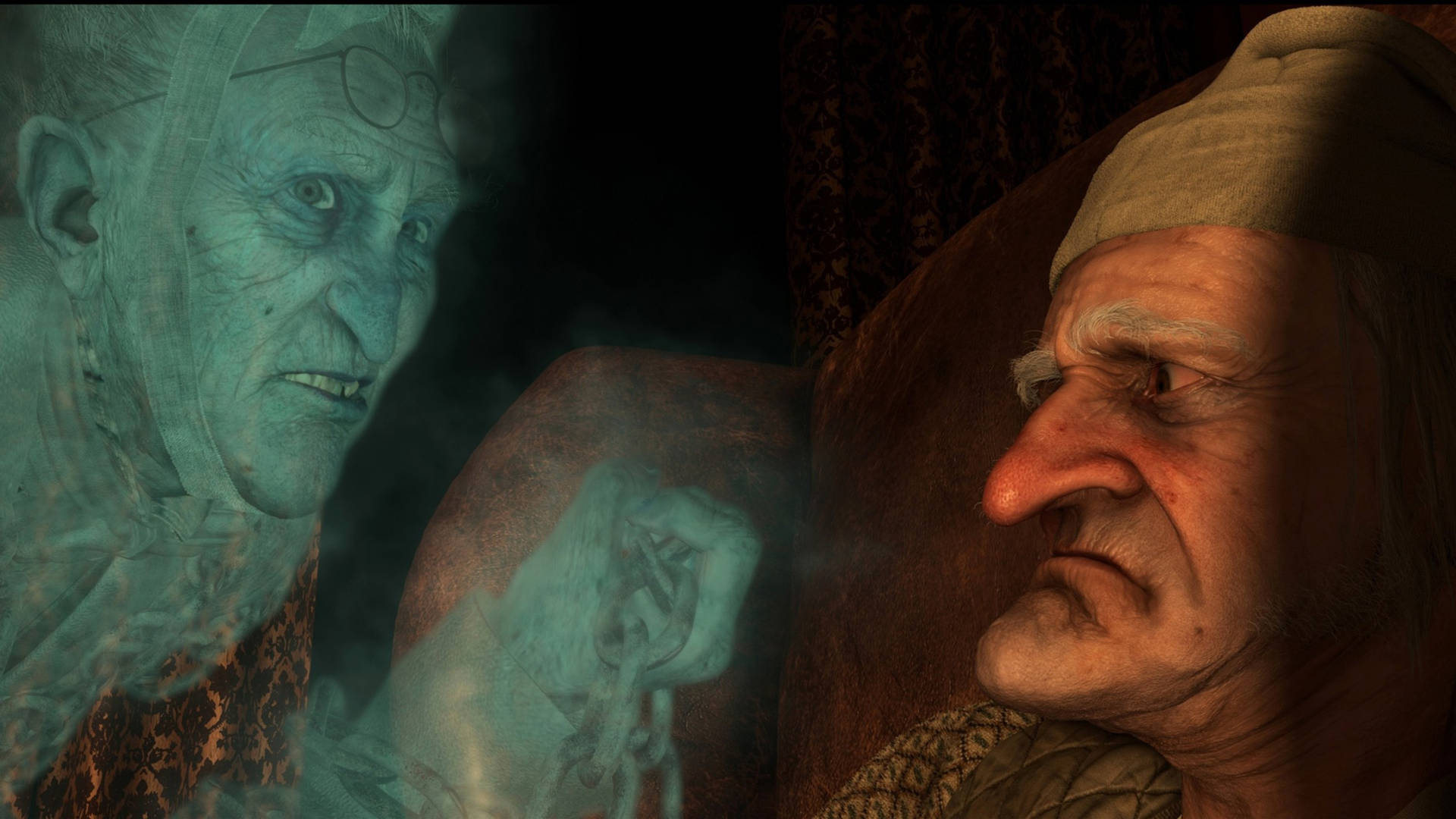 A Christmas Carol Scrooge Scary Ghost Background