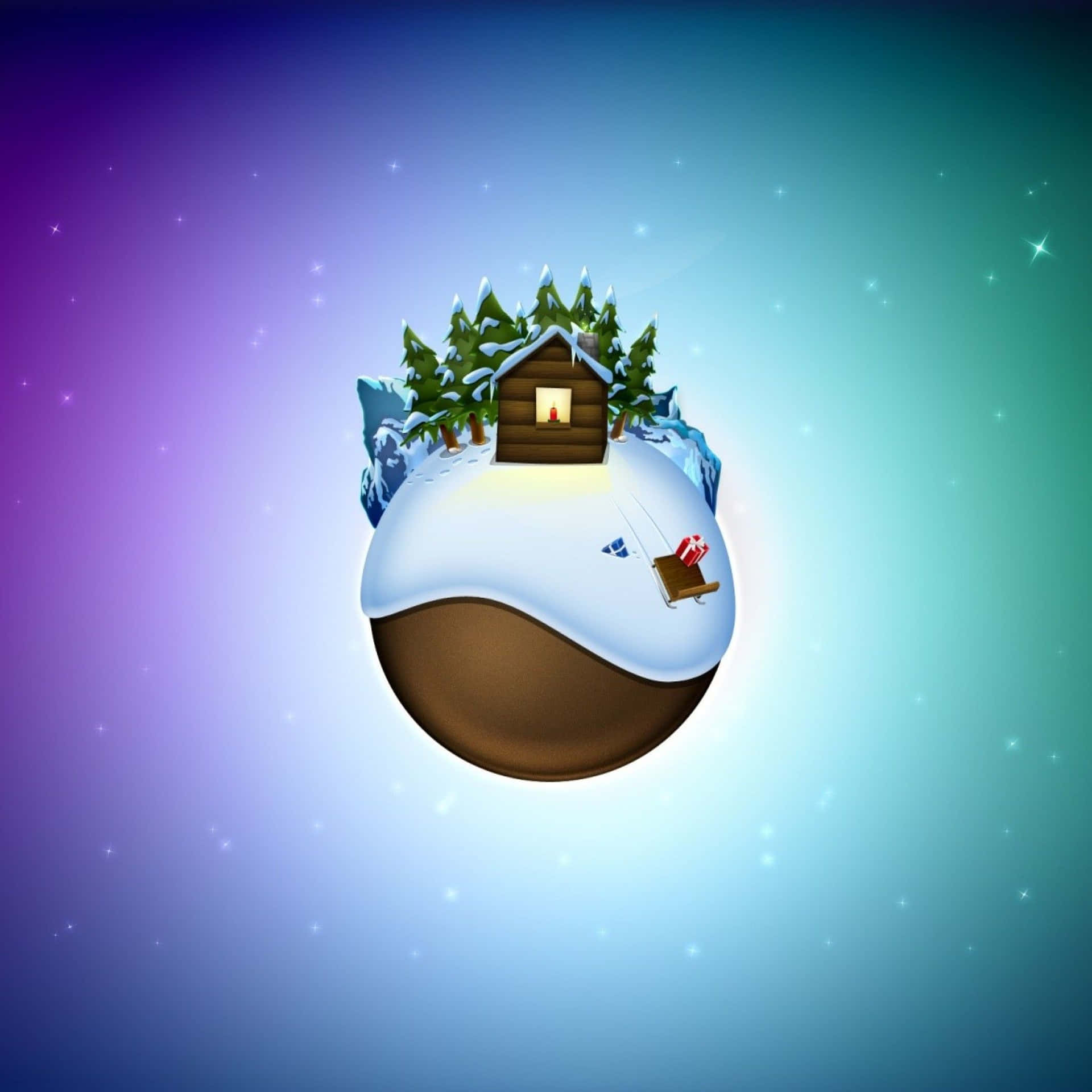 A Christmas Globe With A House On It