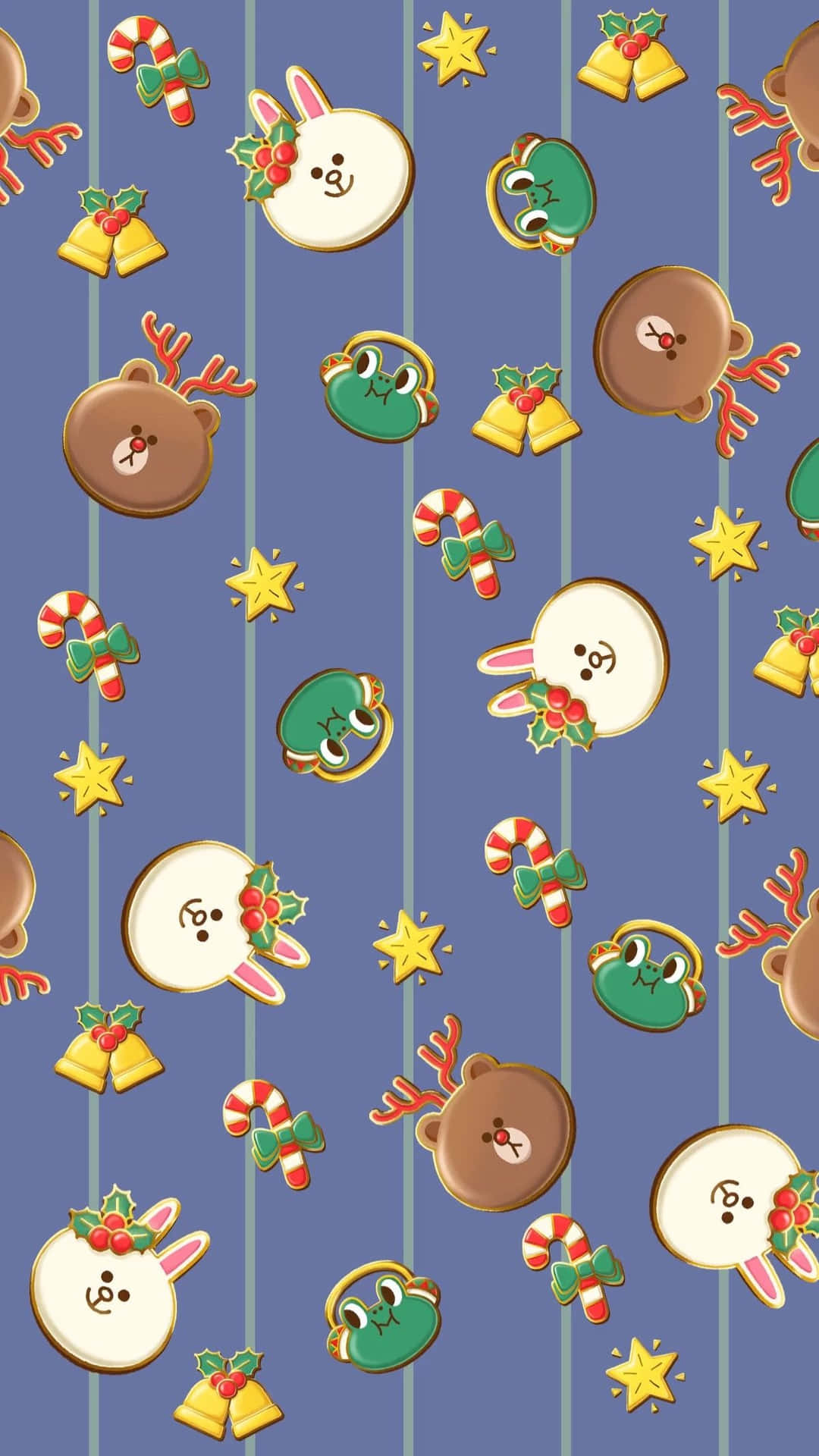 A Christmas Pattern With A Lot Of Cartoon Characters