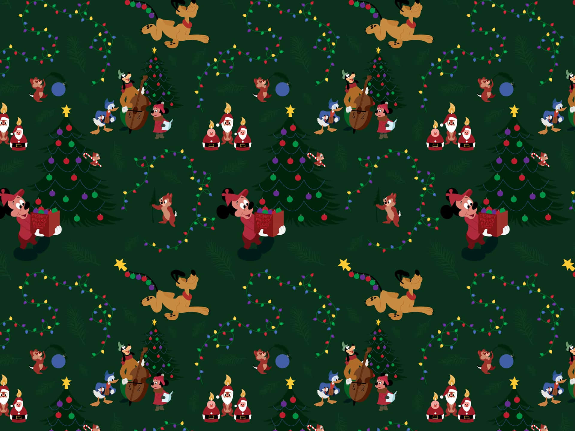 A Christmas Pattern With Reindeer And Christmas Trees Background