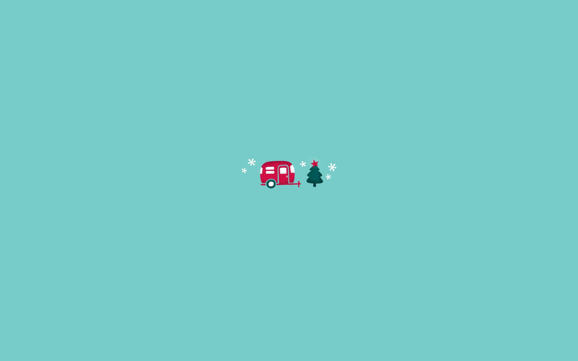 A Christmas Tree And A Bus On A Blue Background Background