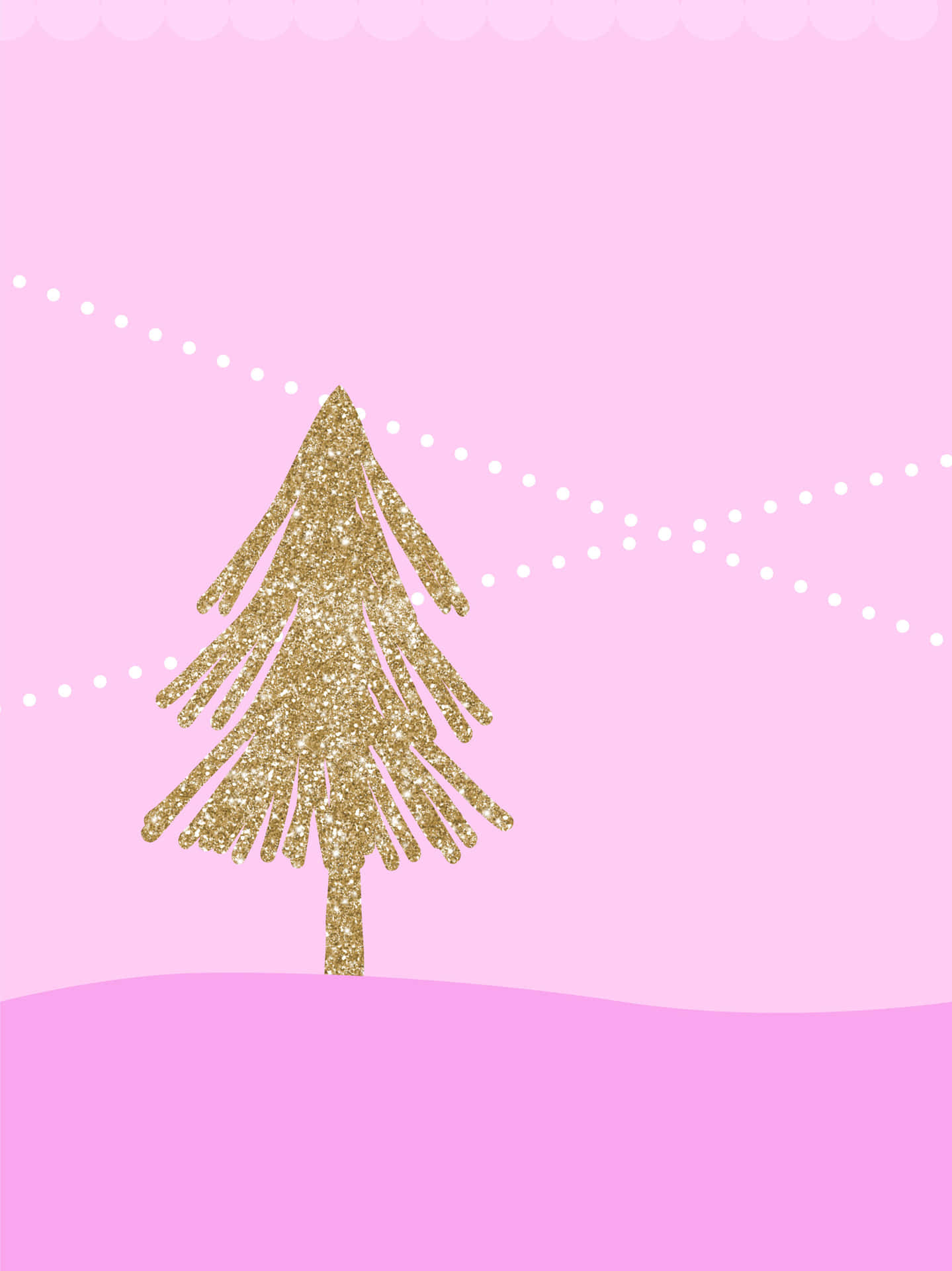 A Christmas Tree On A Pink Background Background