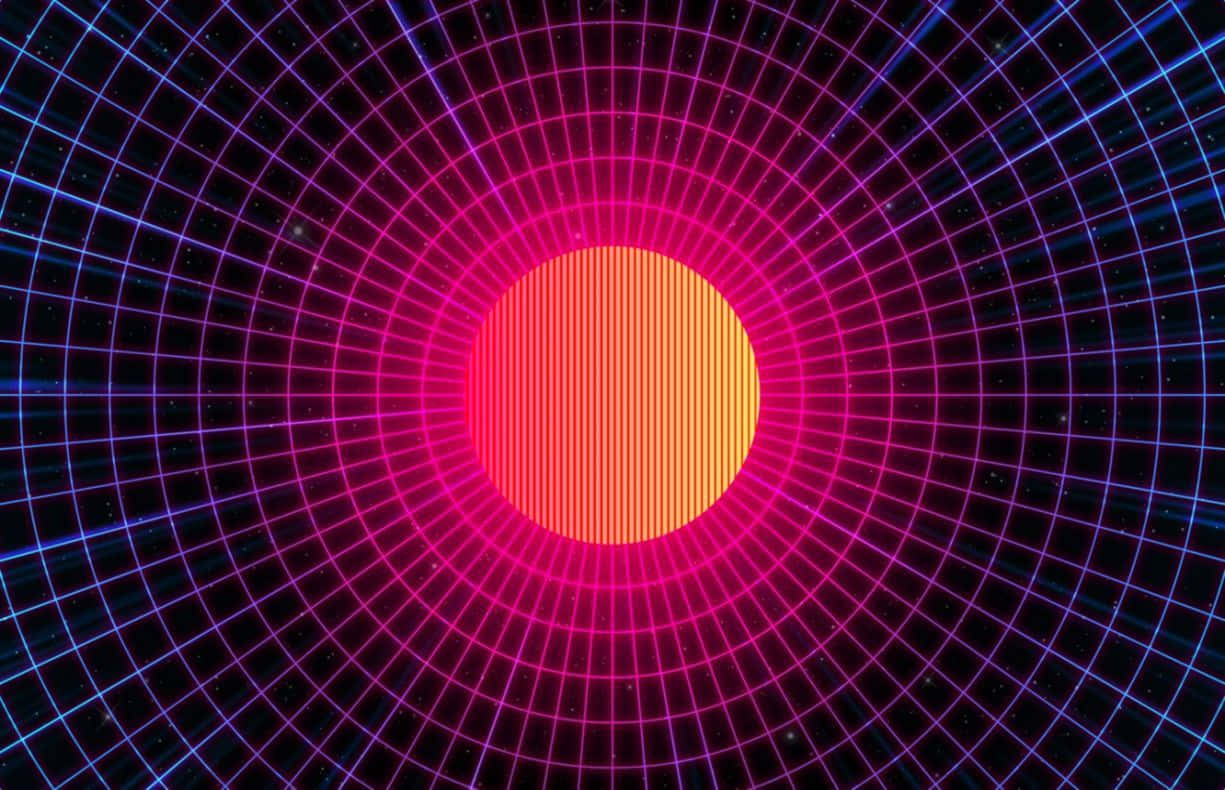 A Circular Image Of A Glowing Ball Background