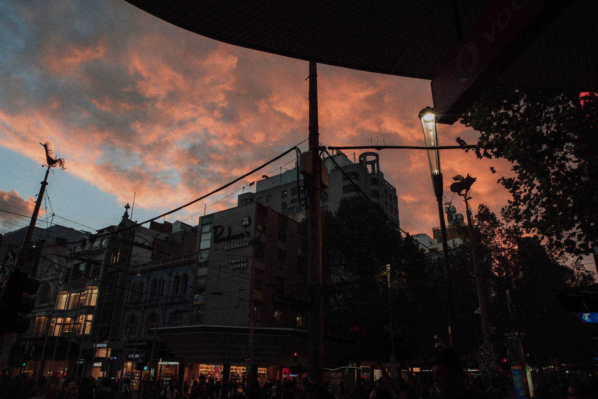 A City Street At Sunset