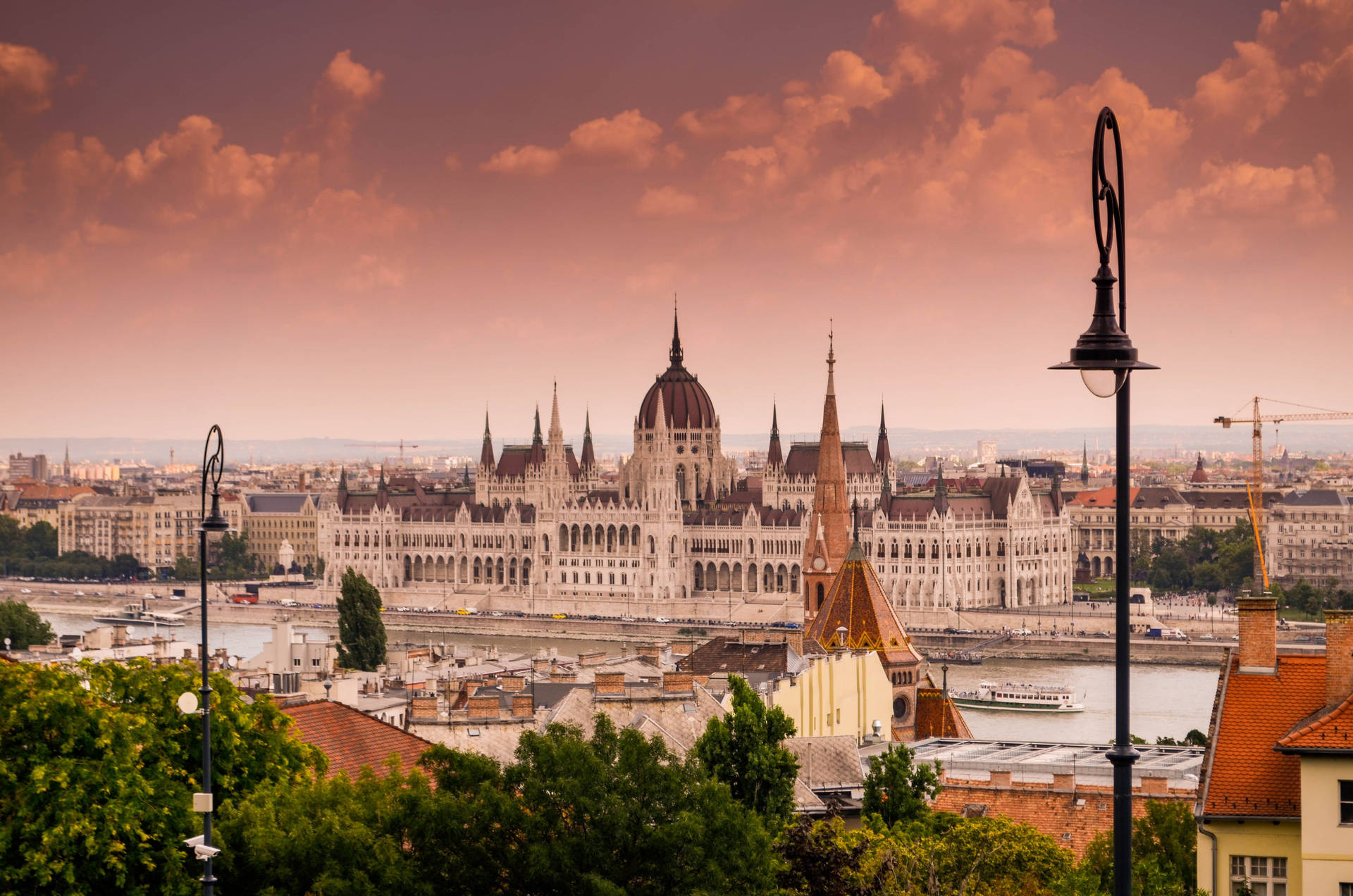 A City With A Large Building Background