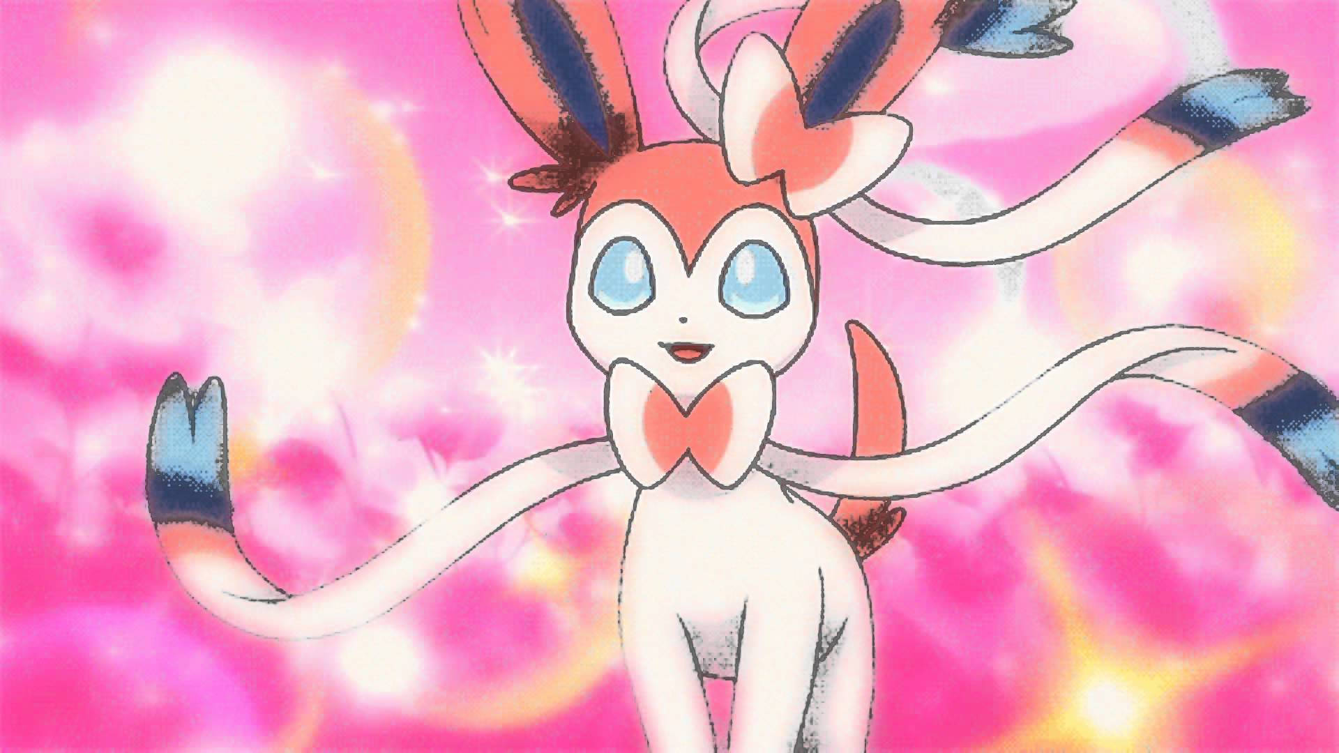 A Classic Anime Companion - The Lovely Sylveon Background