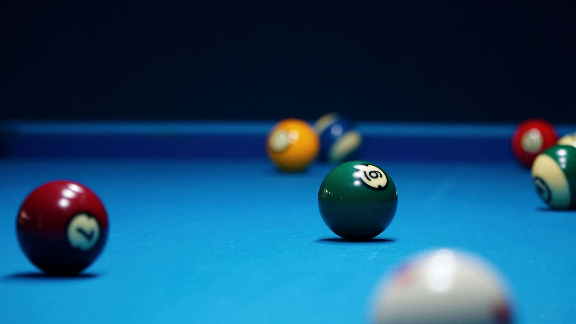 A Classic Blue Billiard Pool Table