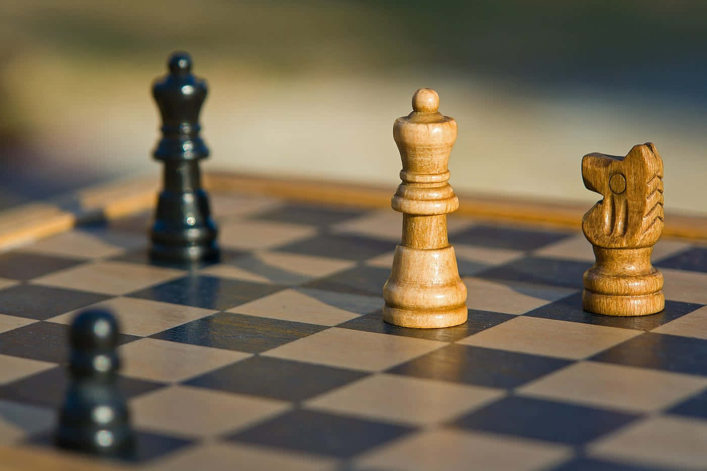 A Classic Chessboard Setup Background