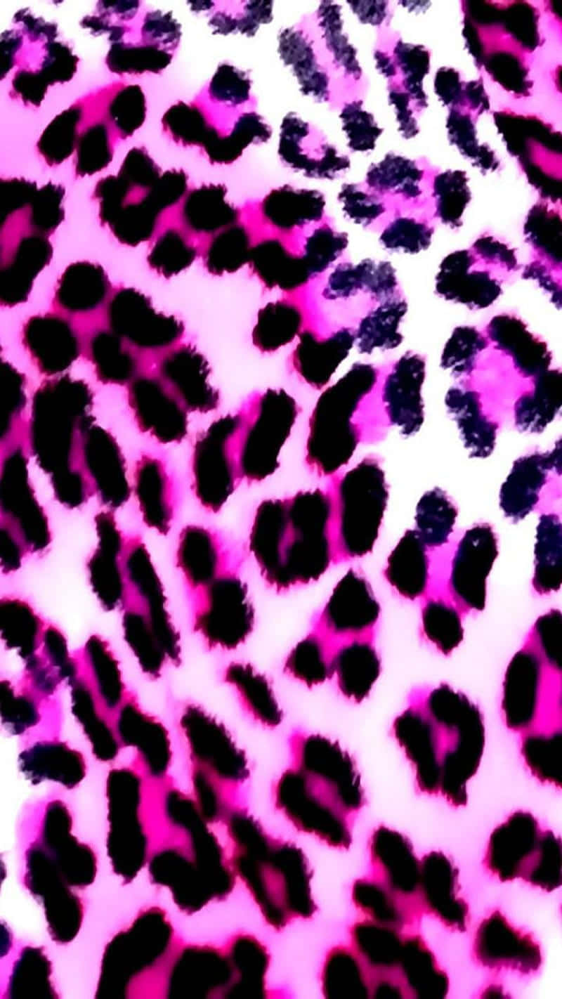 A Classic Pink Leopard Print Wallpaper Background