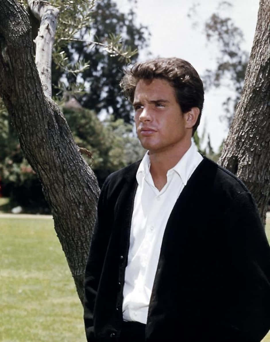 A Classic Portrait Of A Young Warren Beatty Background