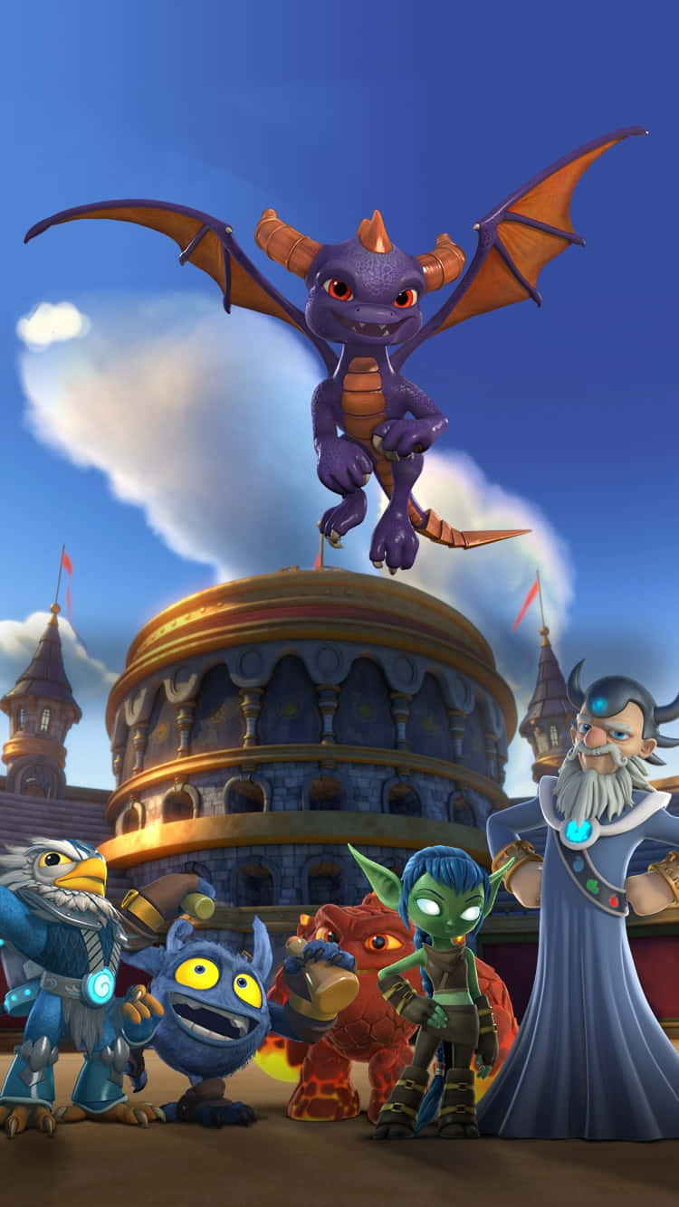 A Classic Skylanders Character Looking Up At The Bright Sky. Background