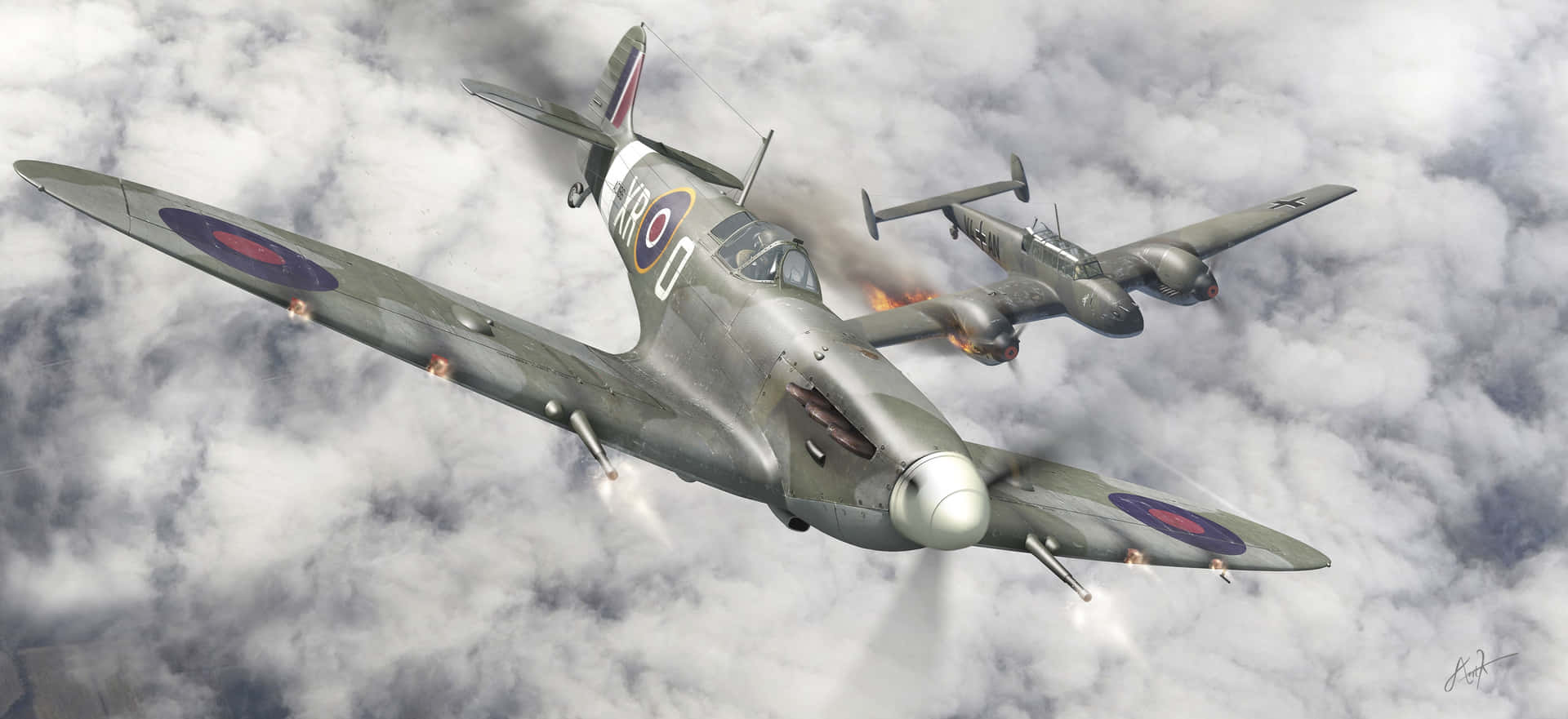 A Classic Spitfire Warbird Background