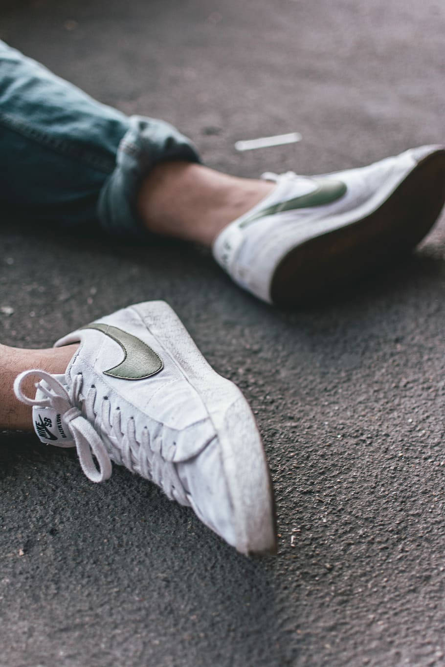 A Clean Aesthetic - White Nike Blazer Low Sneakers Background