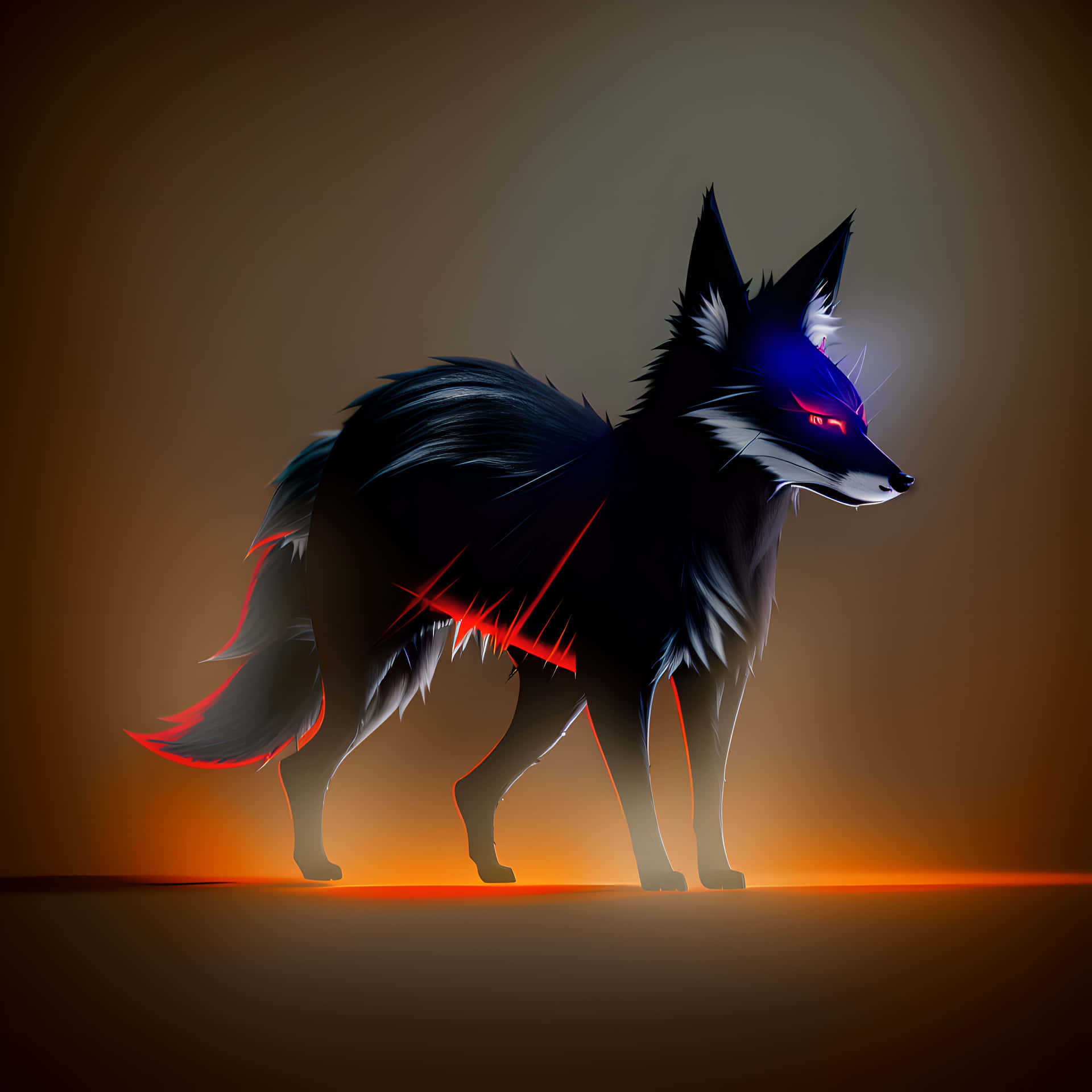 A Clever Black Fox With Big Eyes, Ready For Adventure Background