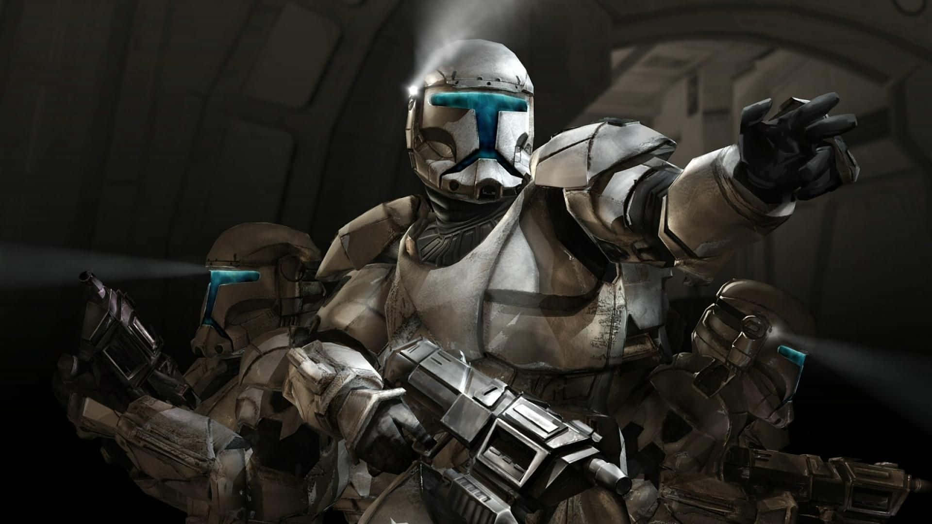 A Cloned Trooper Prepares For Battle Background