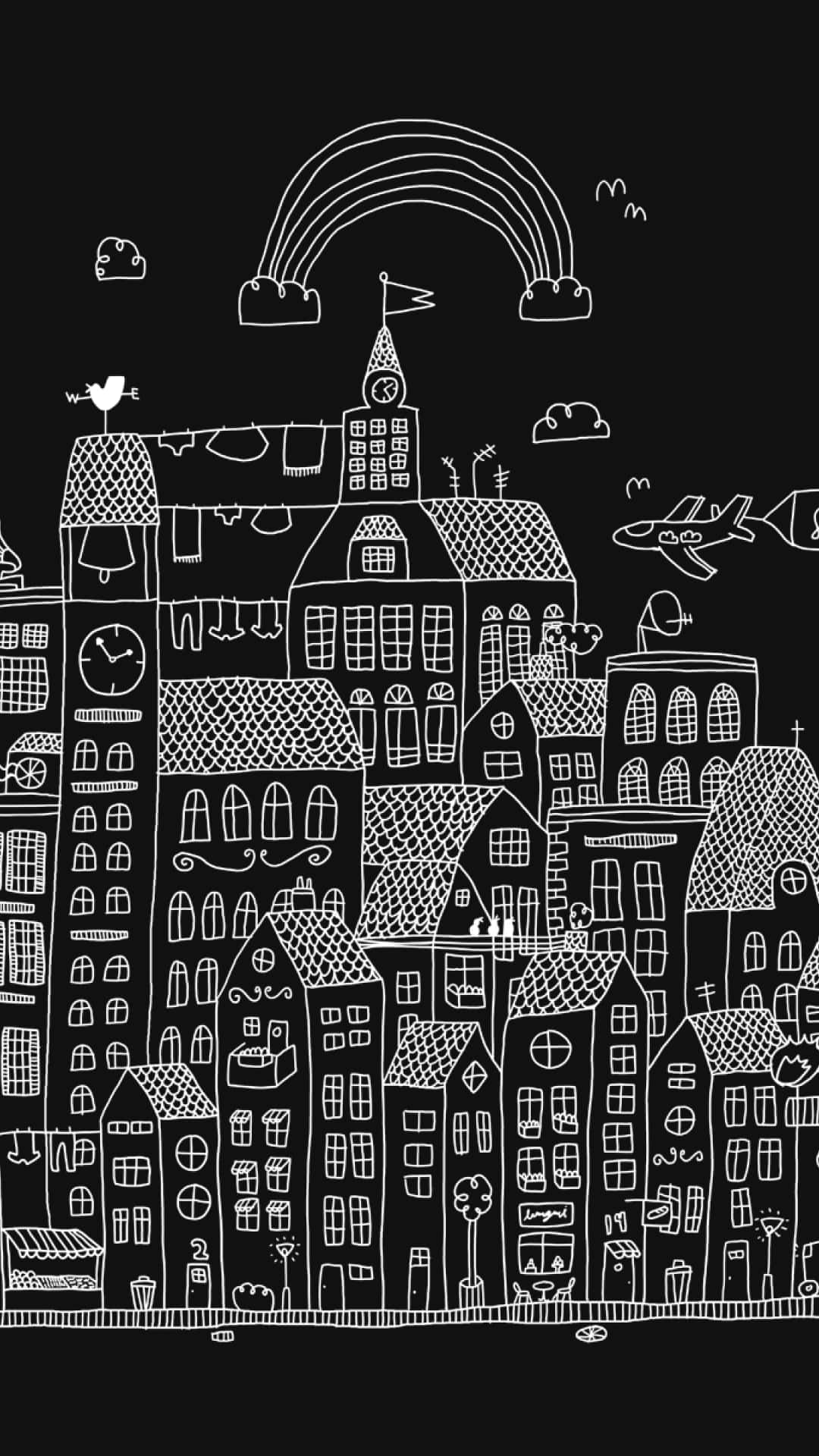 A Close-up Of A Black And White Aesthetic Phone.