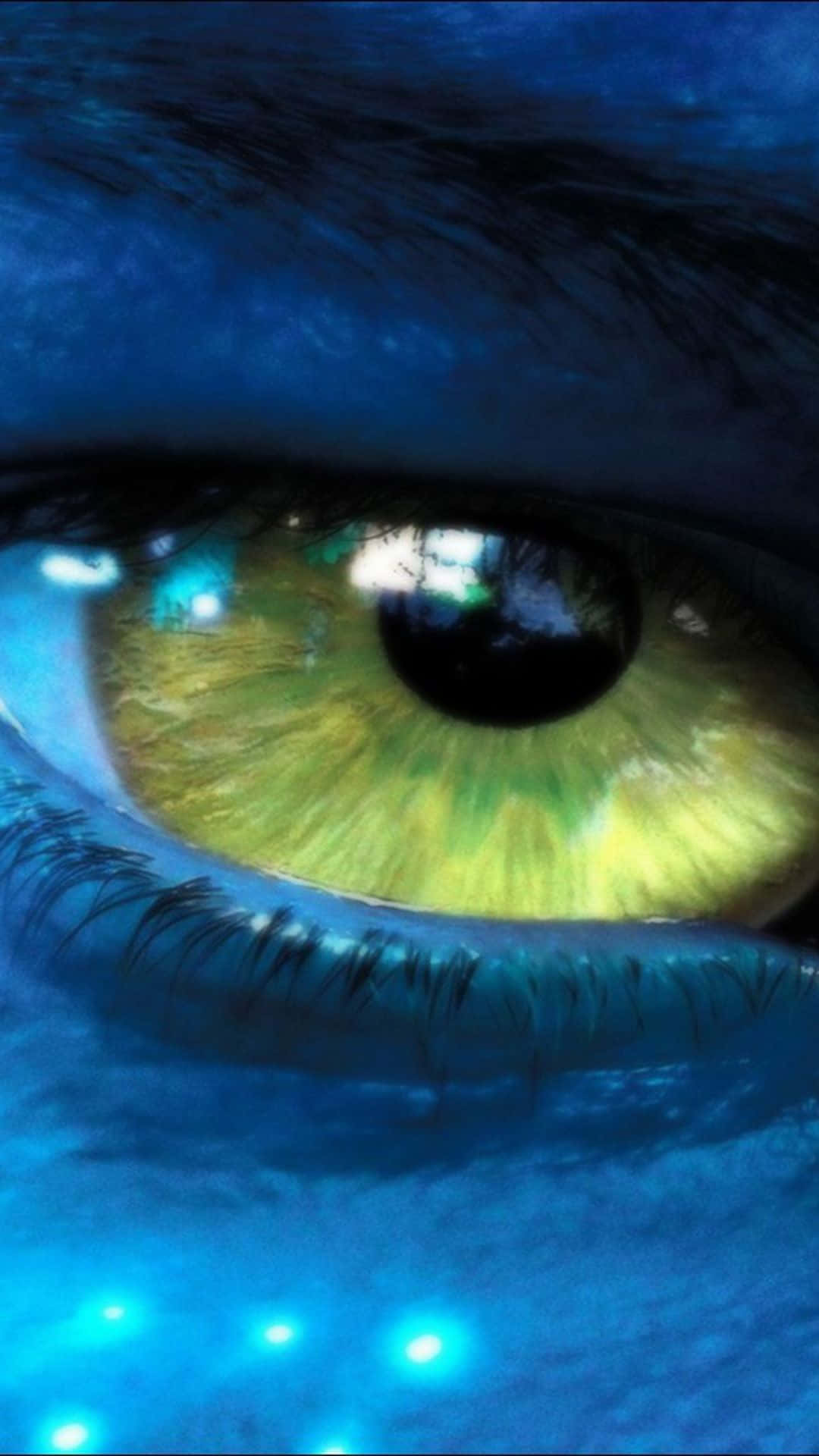 A Close Up Of A Blue Eye With Green Eyes