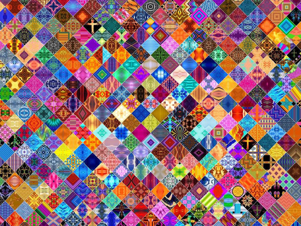 A Close Up Of A Colorful Quilt Background