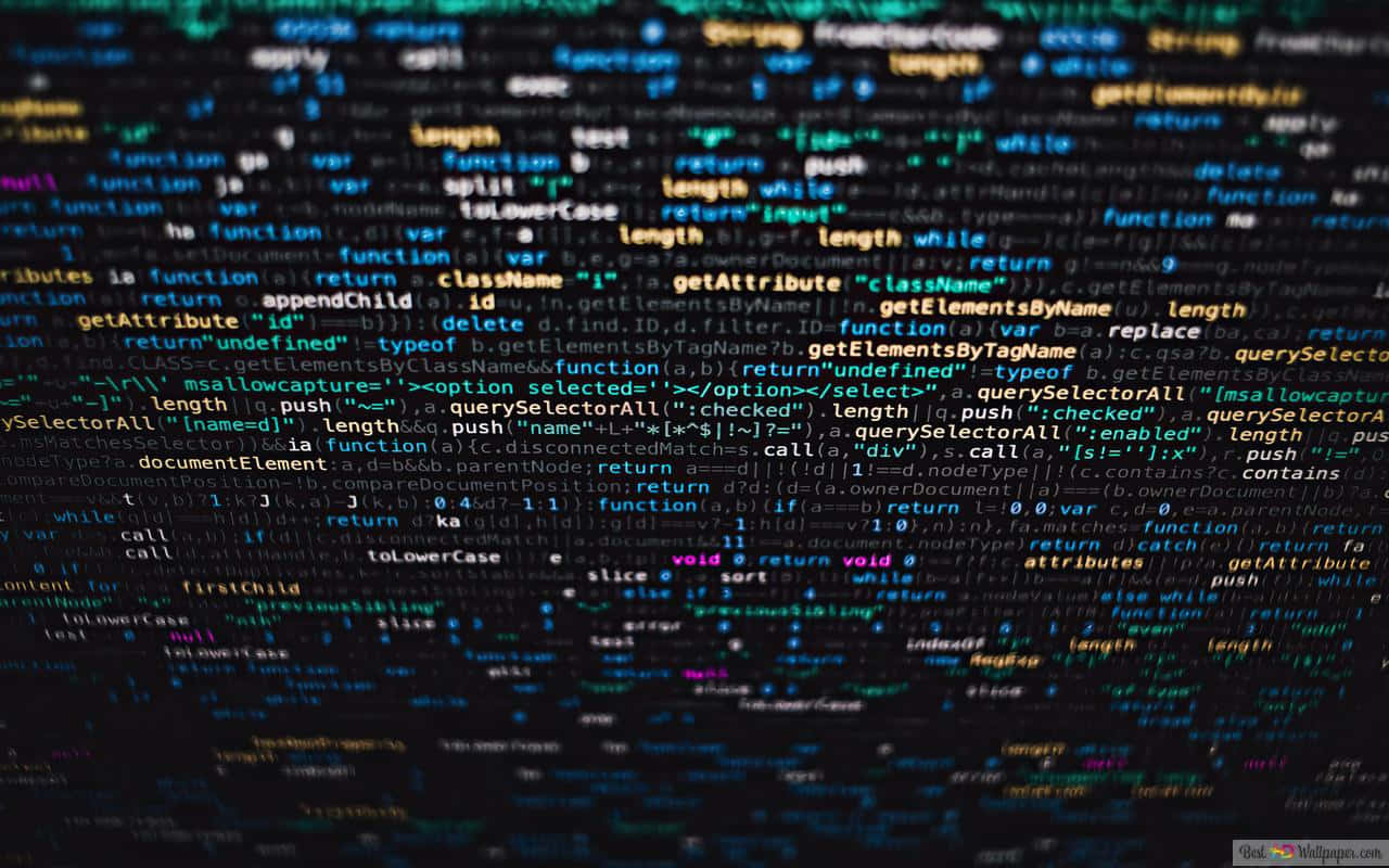 A Close Up Of A Computer Screen With Code Background