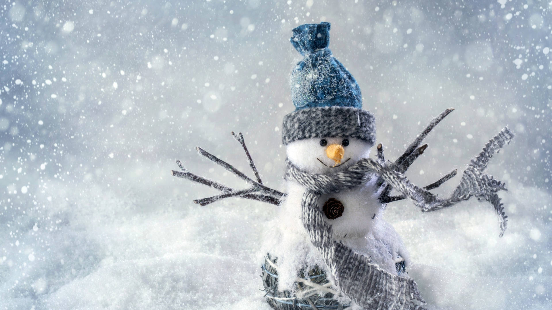 A Close-up Of A Cute Snowman - Winter Is Here! Background