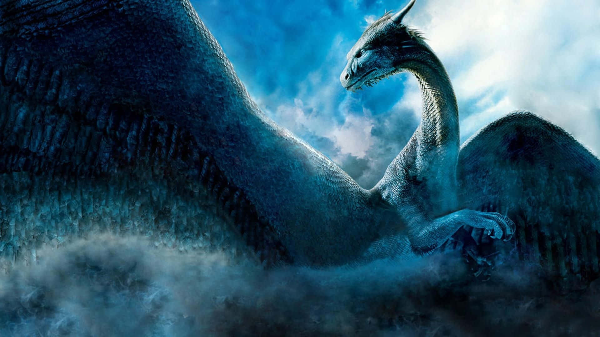 A Close-up Of A Dragon's Scaly Head Background