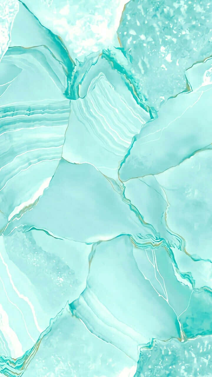 A Close-up Of A White And Mint Green Marble Surface Background