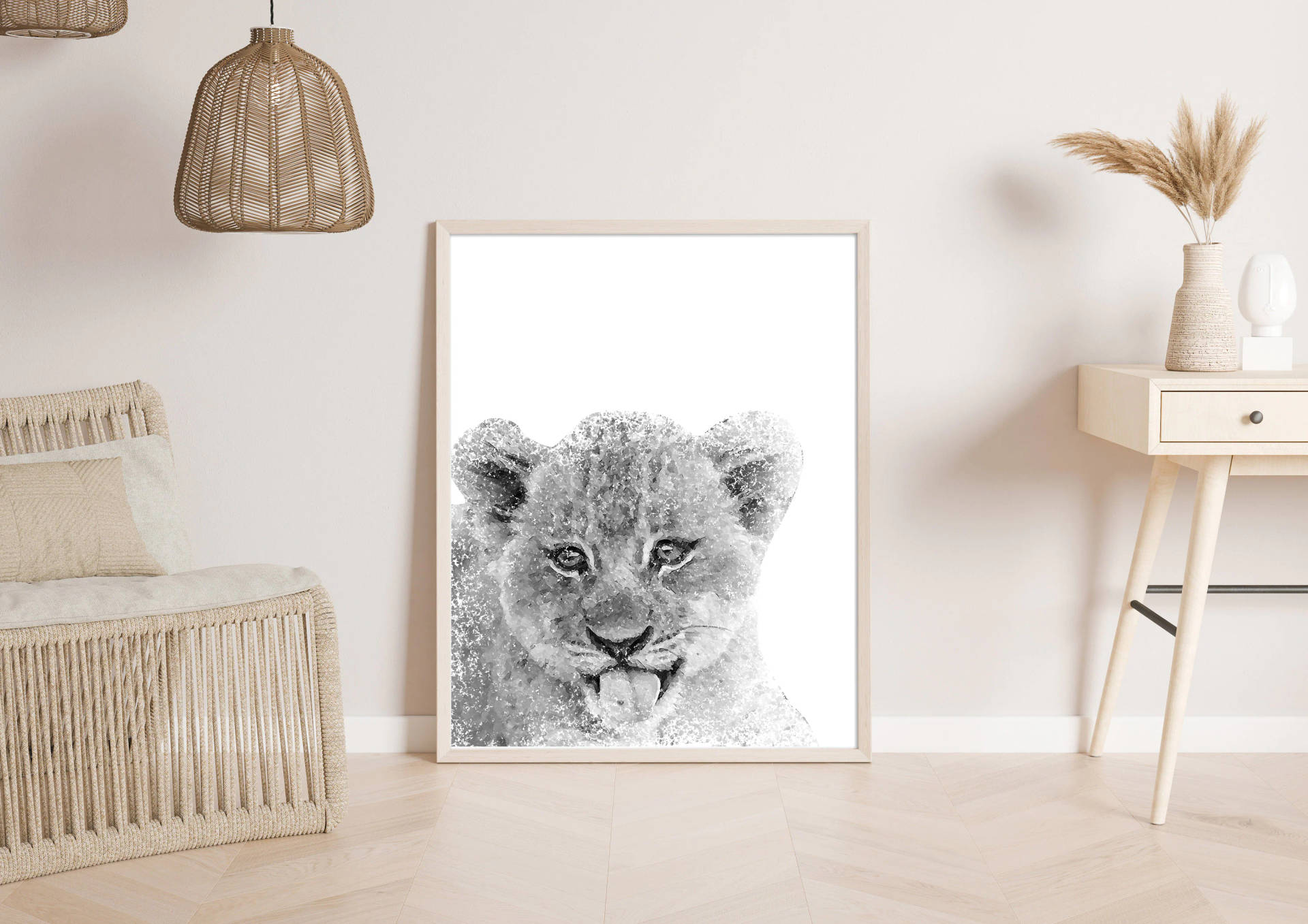 A Close-up Of An Innocent Lion Cub Background