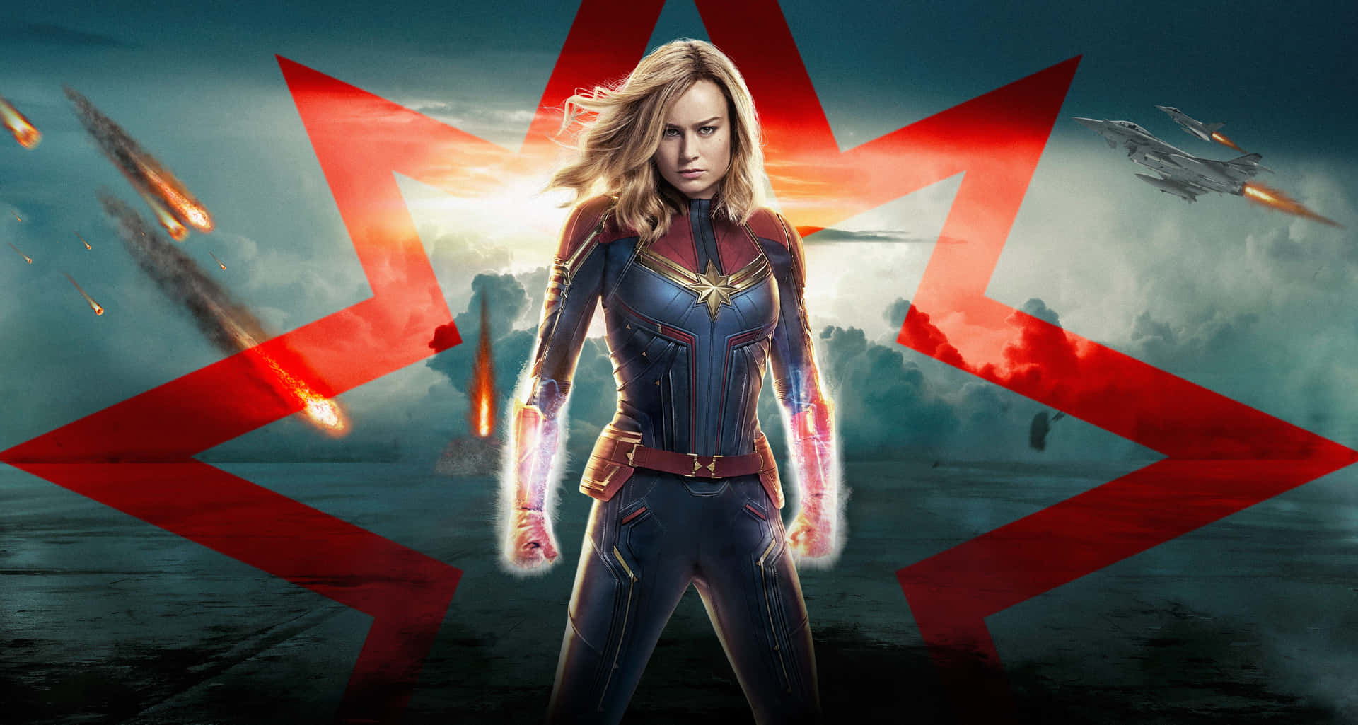 A Close-up Of Everyday Super Hero Carol Danvers As Captain Marvel Background