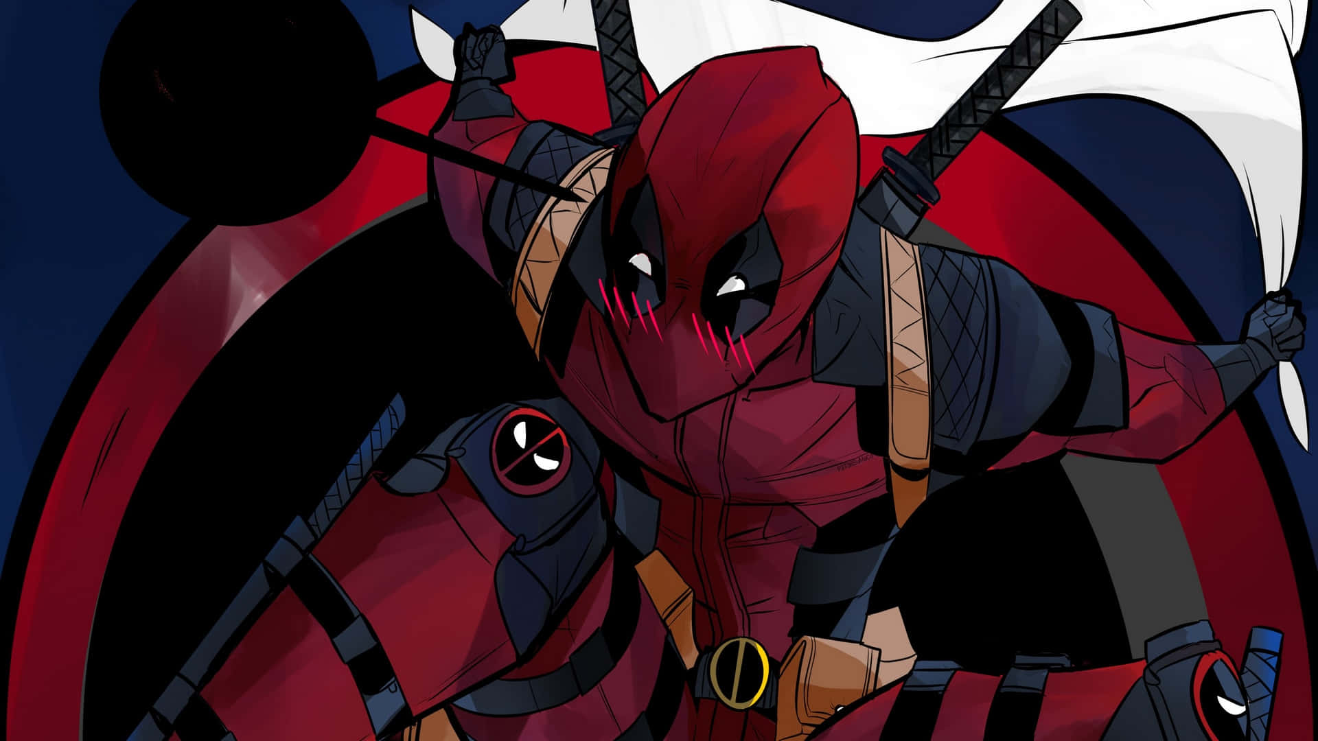A Close Up Of Marvel's Merc With A Mouth, Deadpool Background