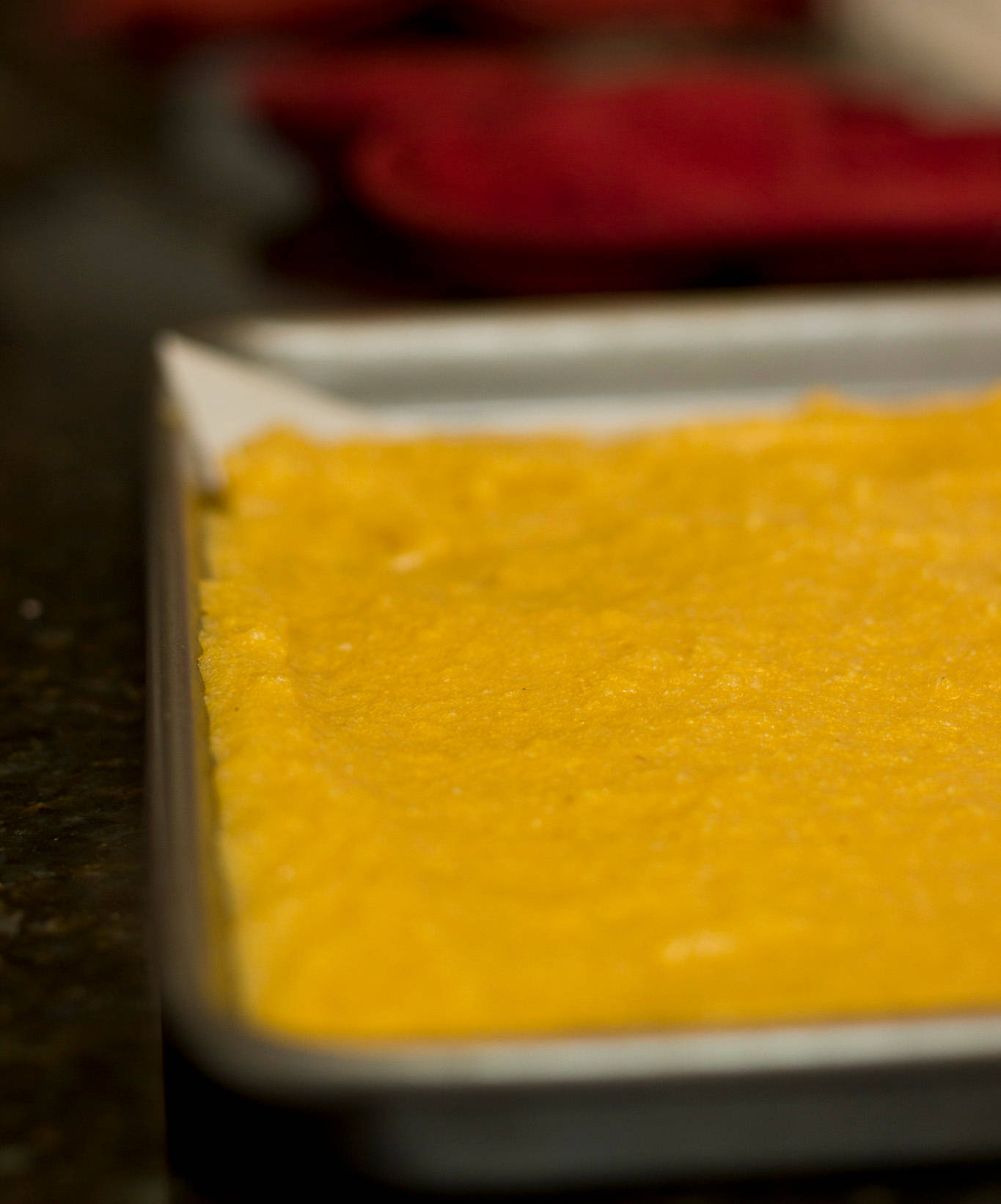 A Close-up Picture Of A Cornmeal-based Dish, Polenta. Background