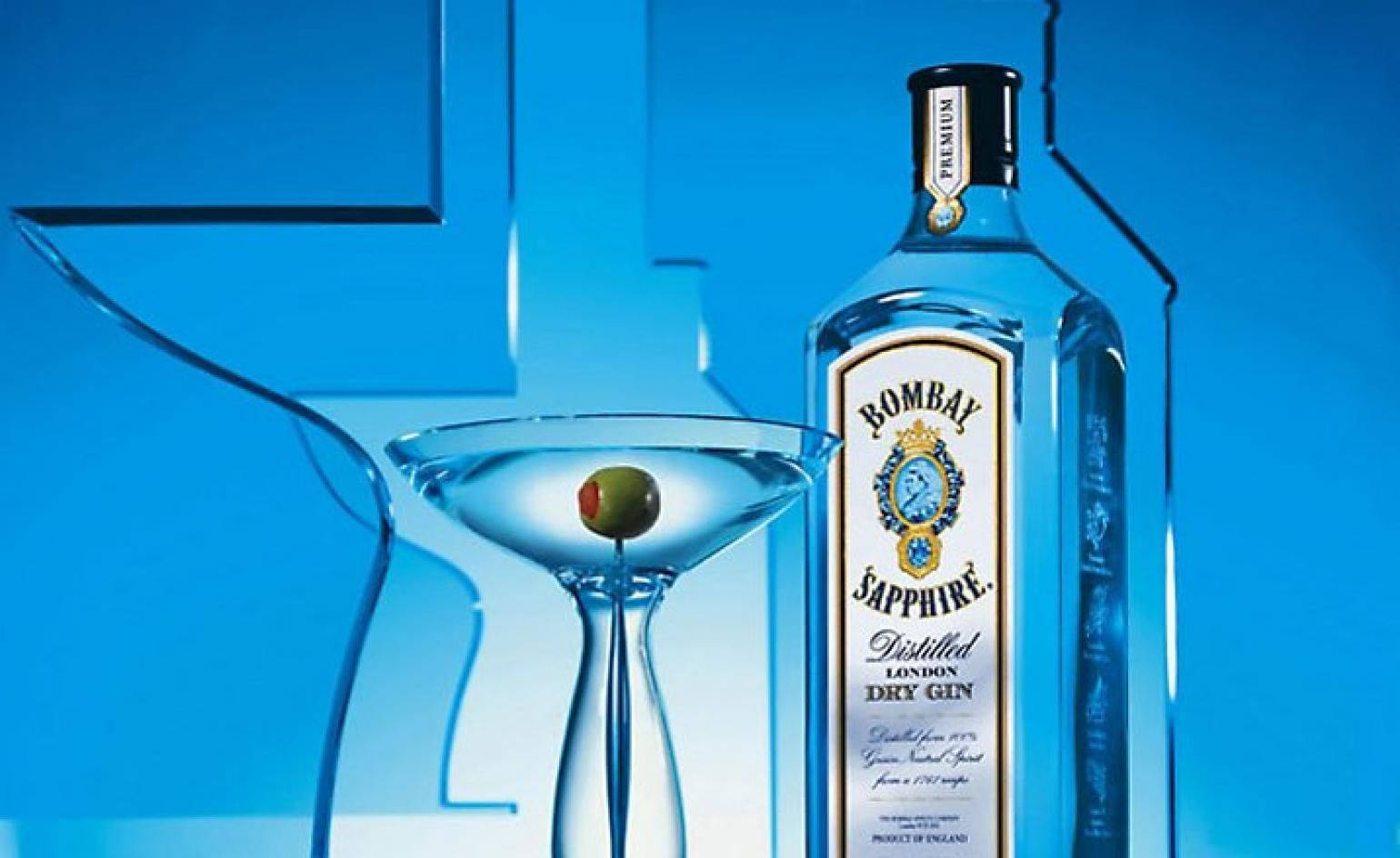 A Close-up Shot Of Bombay Sapphire Gin Bottle Background