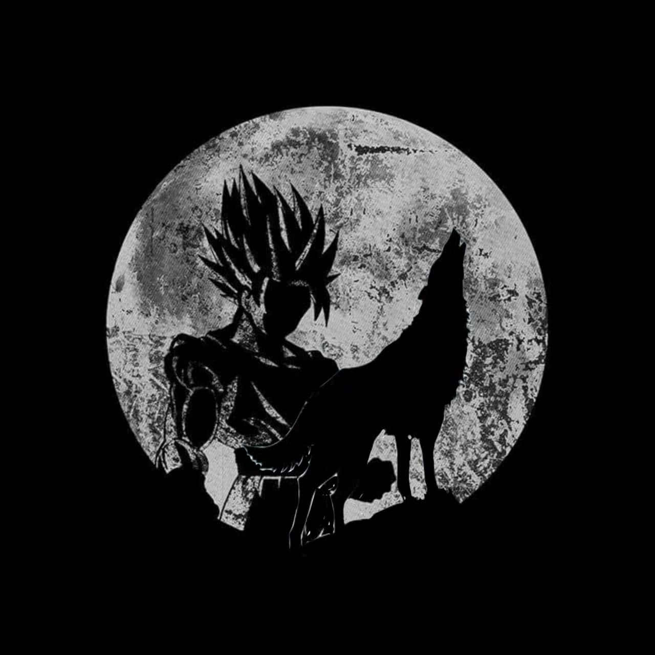 A Close-up View Of A Black And White Illustration Of Dragon Ball Background