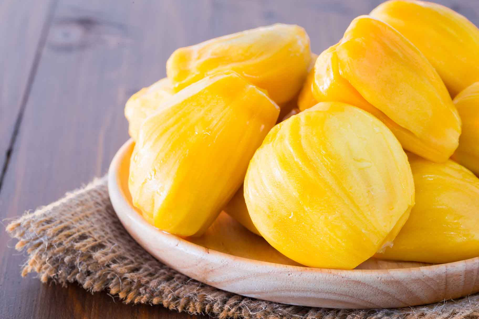 A Close-up View Of Ripe Jackfruit Flesh