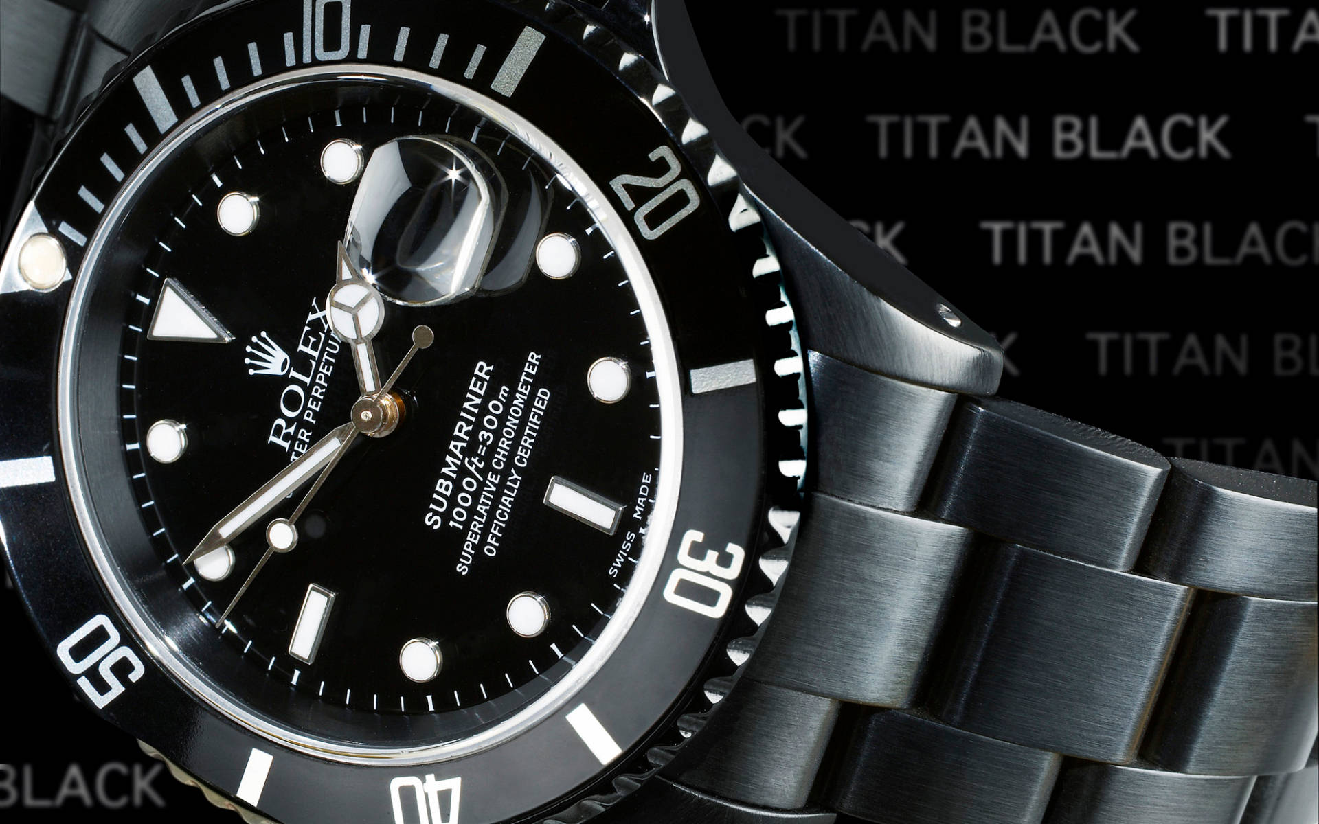 A Close-up View Of The Rolex Logo On A Submariner Watch Background