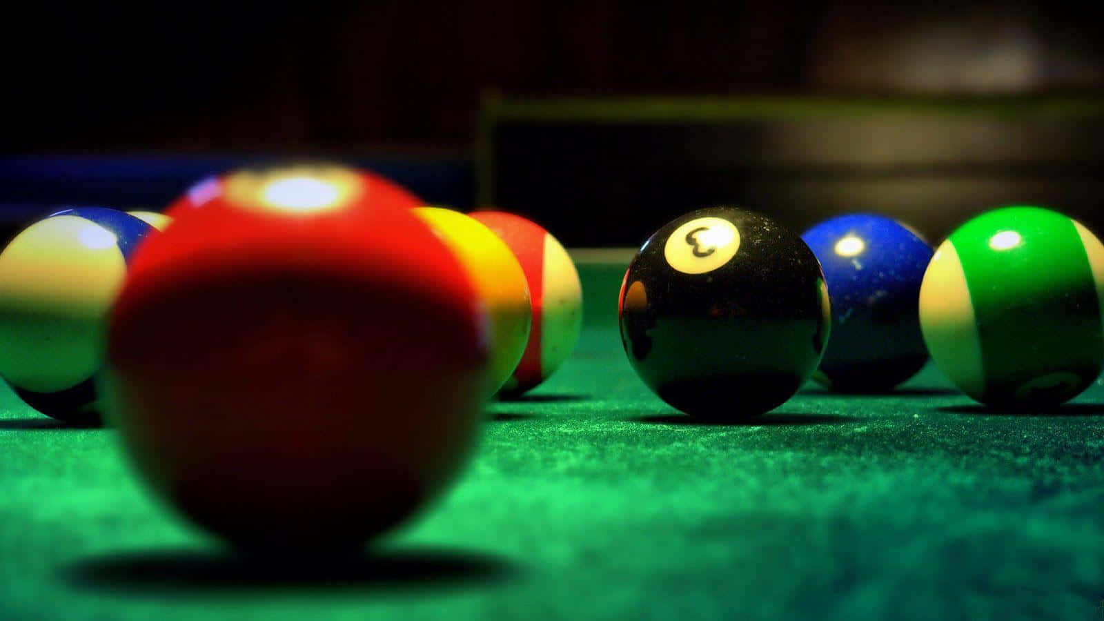 A Closer Look At Pool Table With Scattered Balls