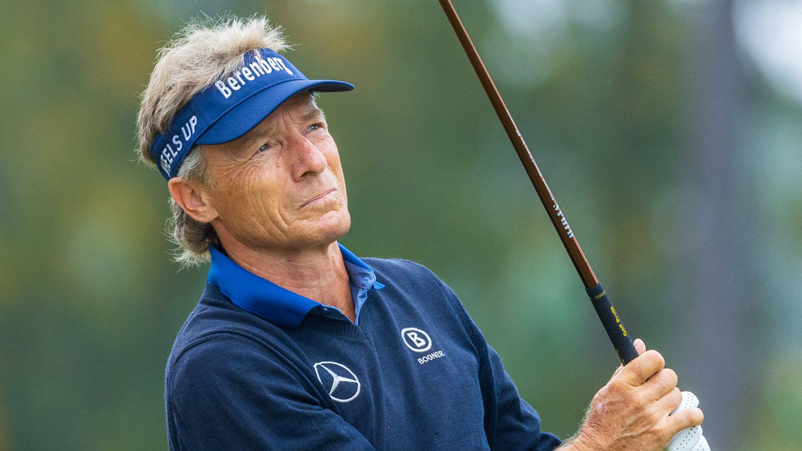 A Closeup Detail Of Bernhard Langer During A Golf Event. Background