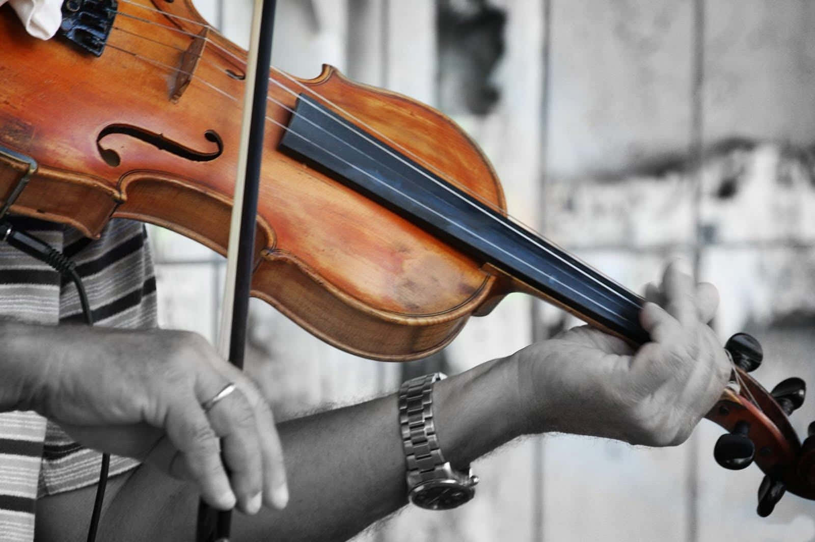 A Closeup Of A Beautiful Wooden Violin